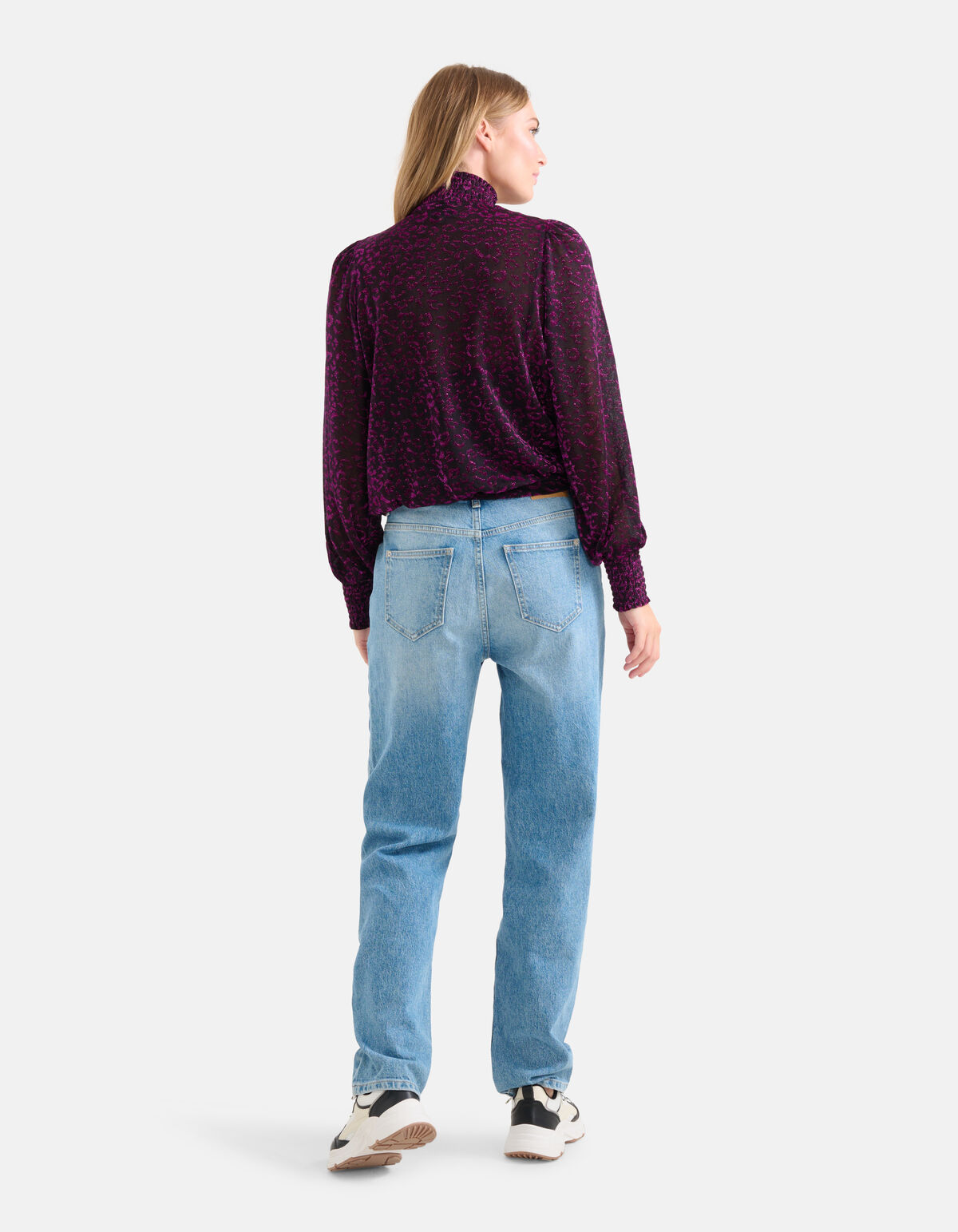 Lurex-Langarmtop Lila SHOEBY WOMEN