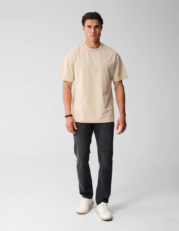 Studio Text Kunstwerk T-shirt Sand SHOEBY MEN