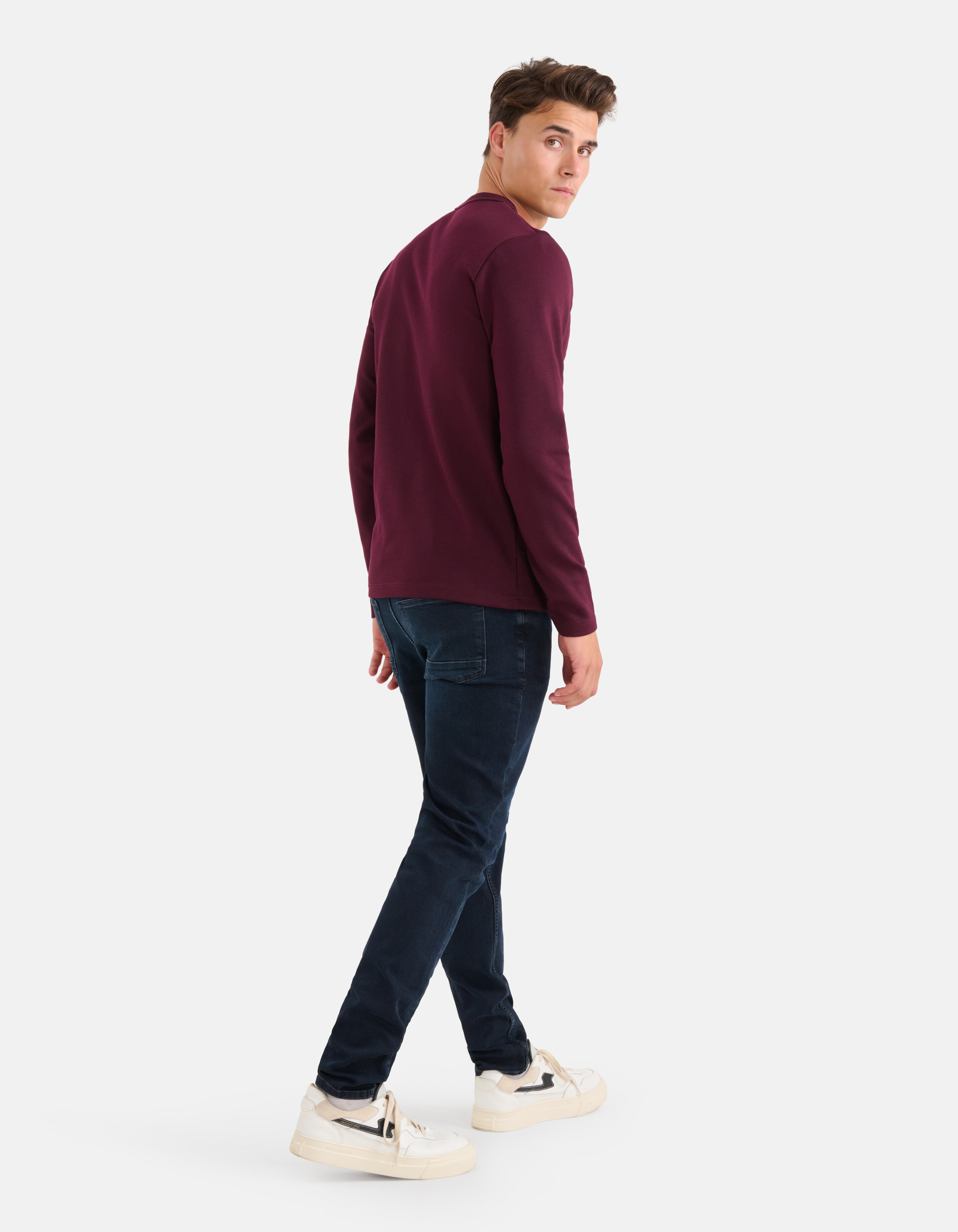 Textur-T-Shirt Bordeaux SHOEBY MEN