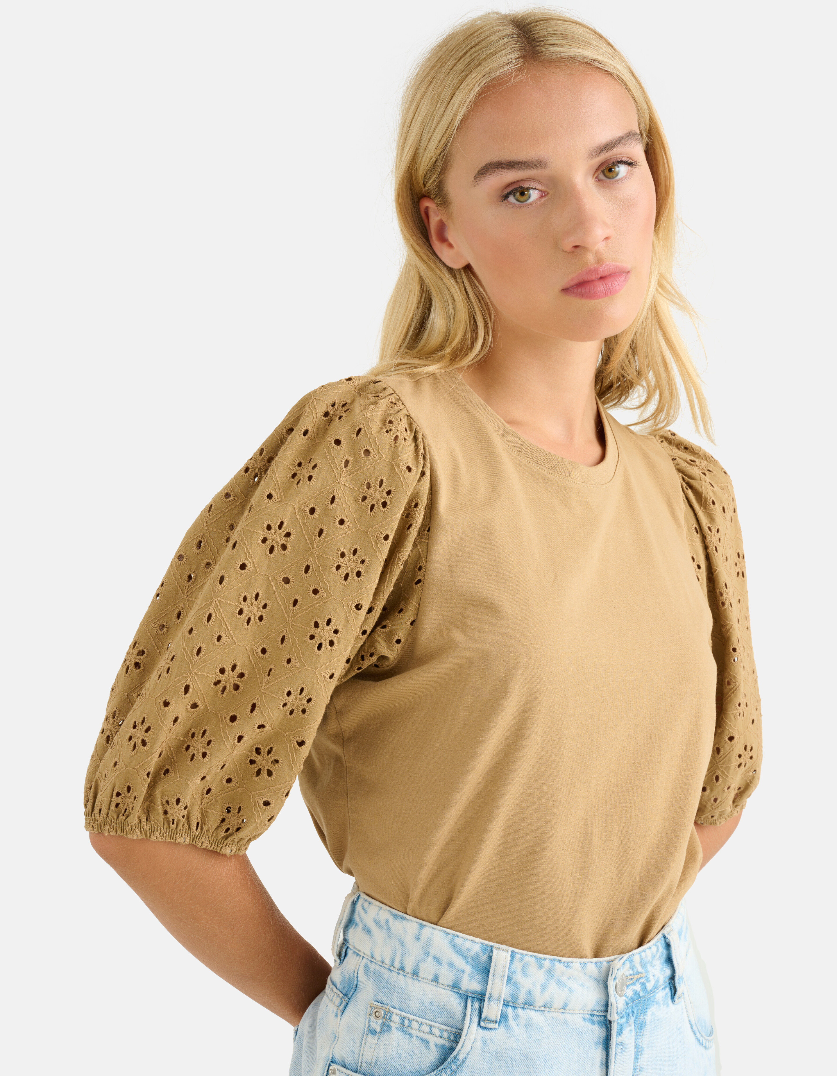 Besticktes Top Beige SHOEBY WOMEN