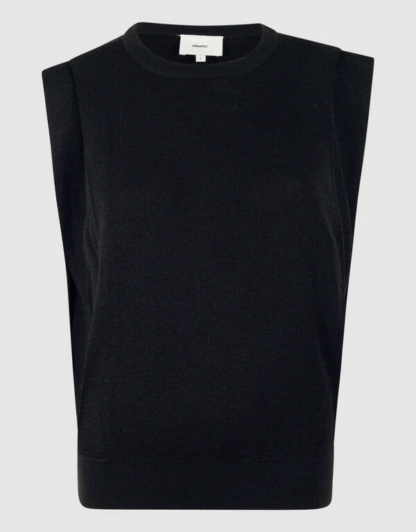 Plissiertes Oberteil mit Schulterpolstern Schwarz SHOEBY WOMEN