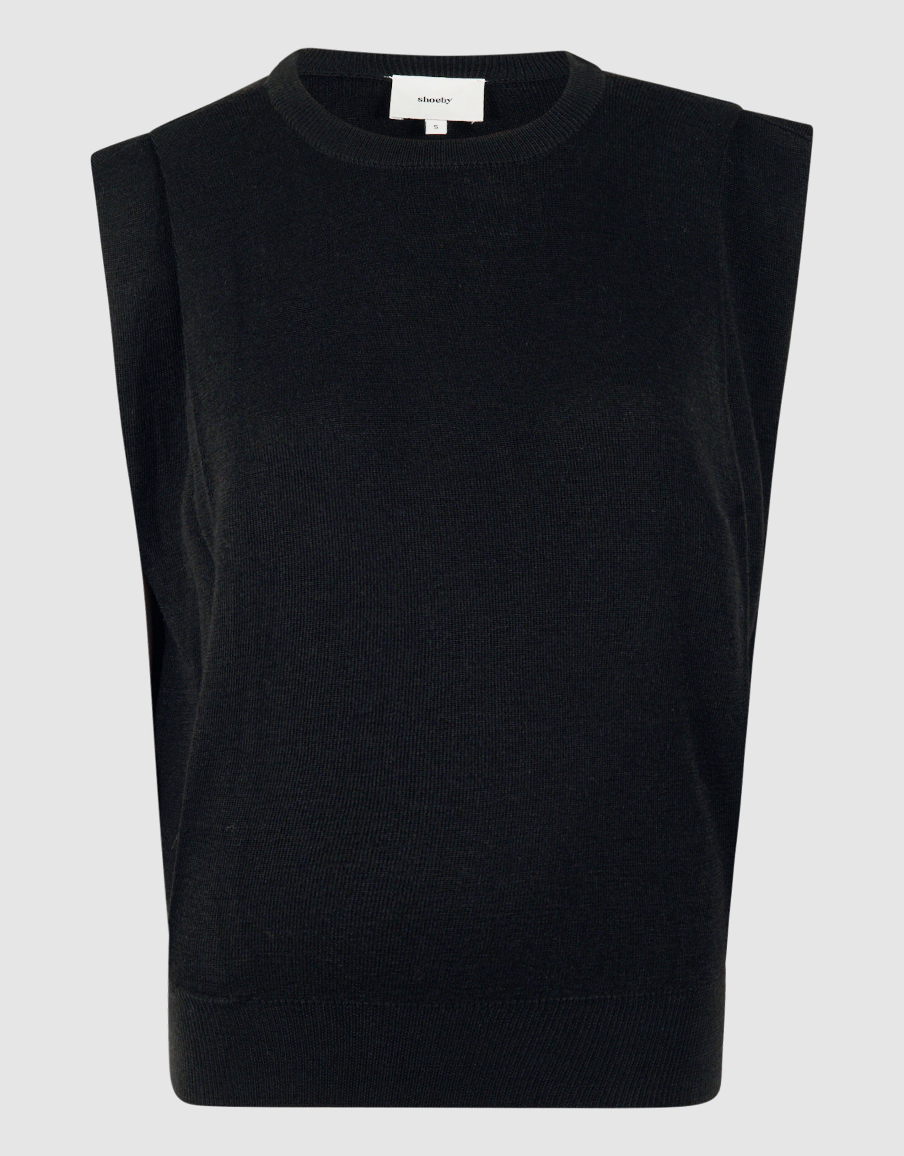 Plissiertes Oberteil mit Schulterpolstern Schwarz SHOEBY WOMEN