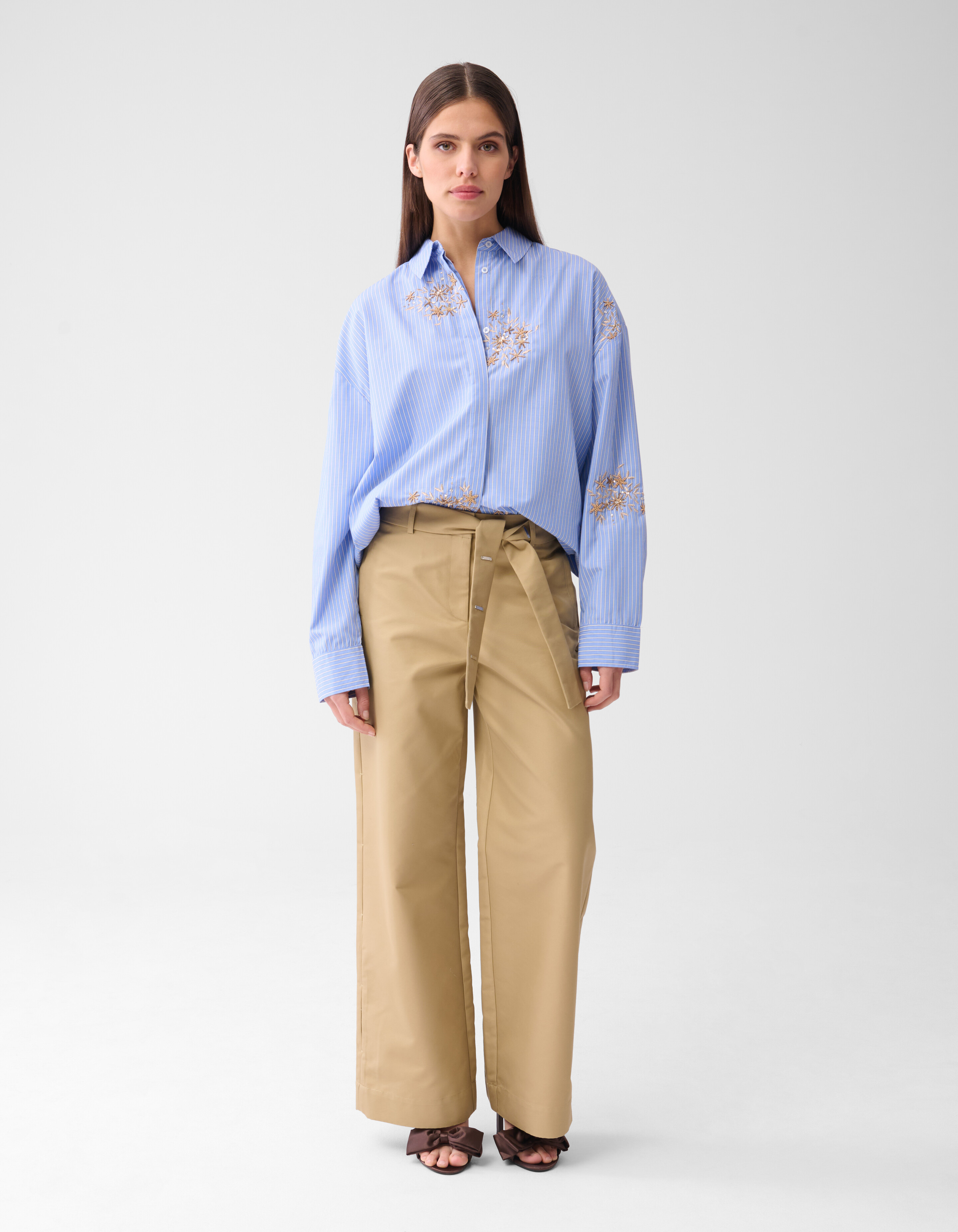 Nadelstreifen-Stickerei Bluse Blau von Mieke SHOEBY WOMEN