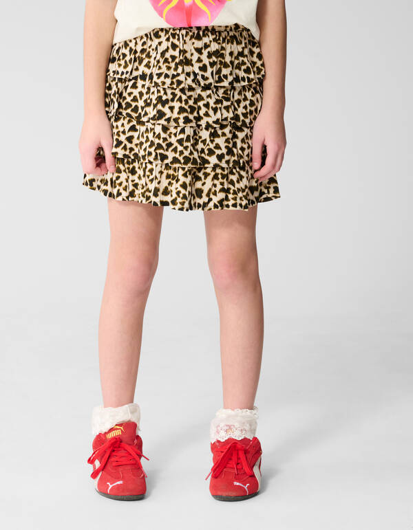 Heart Leopard Minirock Hellbraun SHOEBY GIRLS