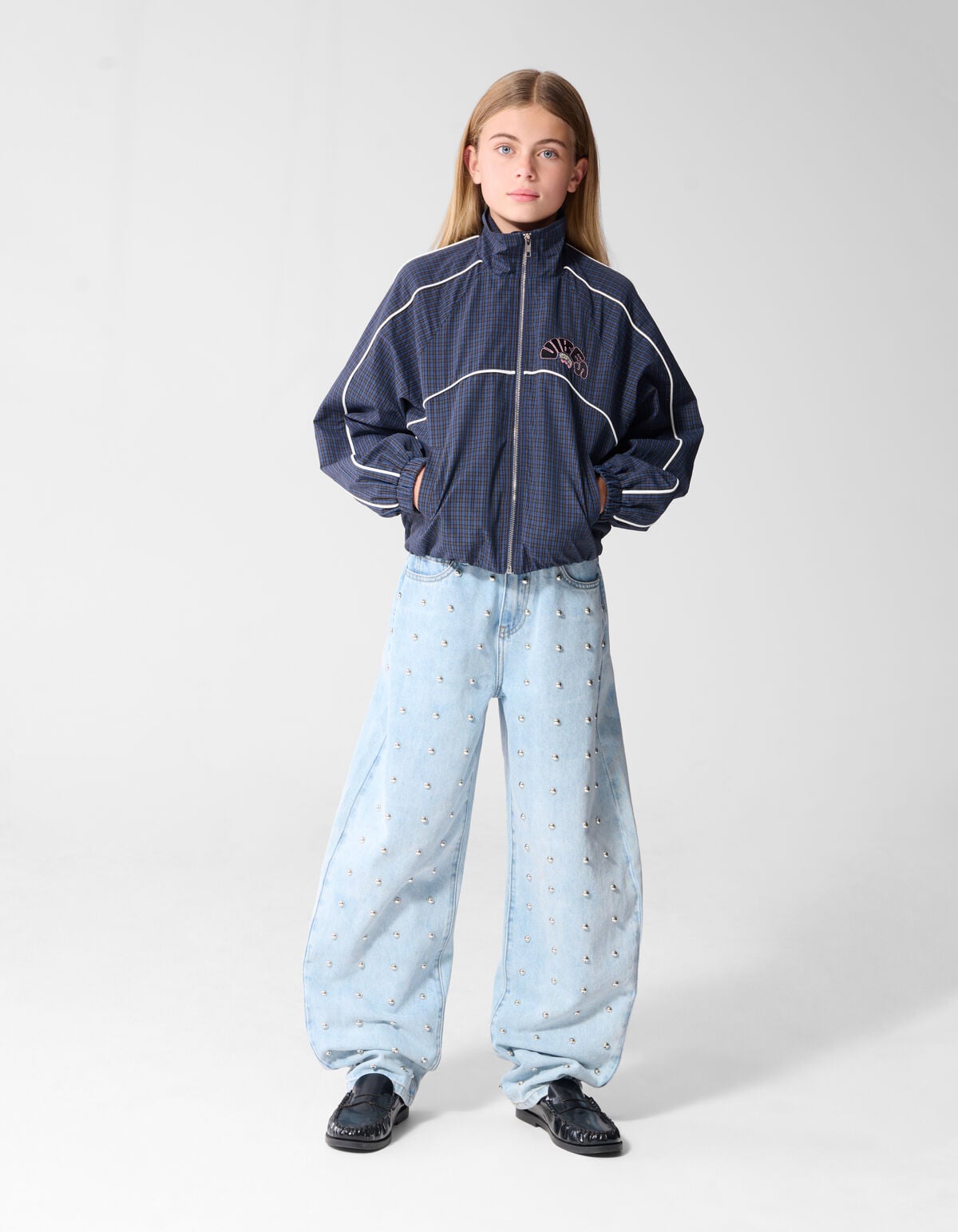 Karierte Sportliche Jacke Blau SHOEBY GIRLS
