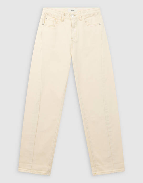 Barrel Fit Jeans Gebrochen Wei&szlig; SHOEBY GIRLS