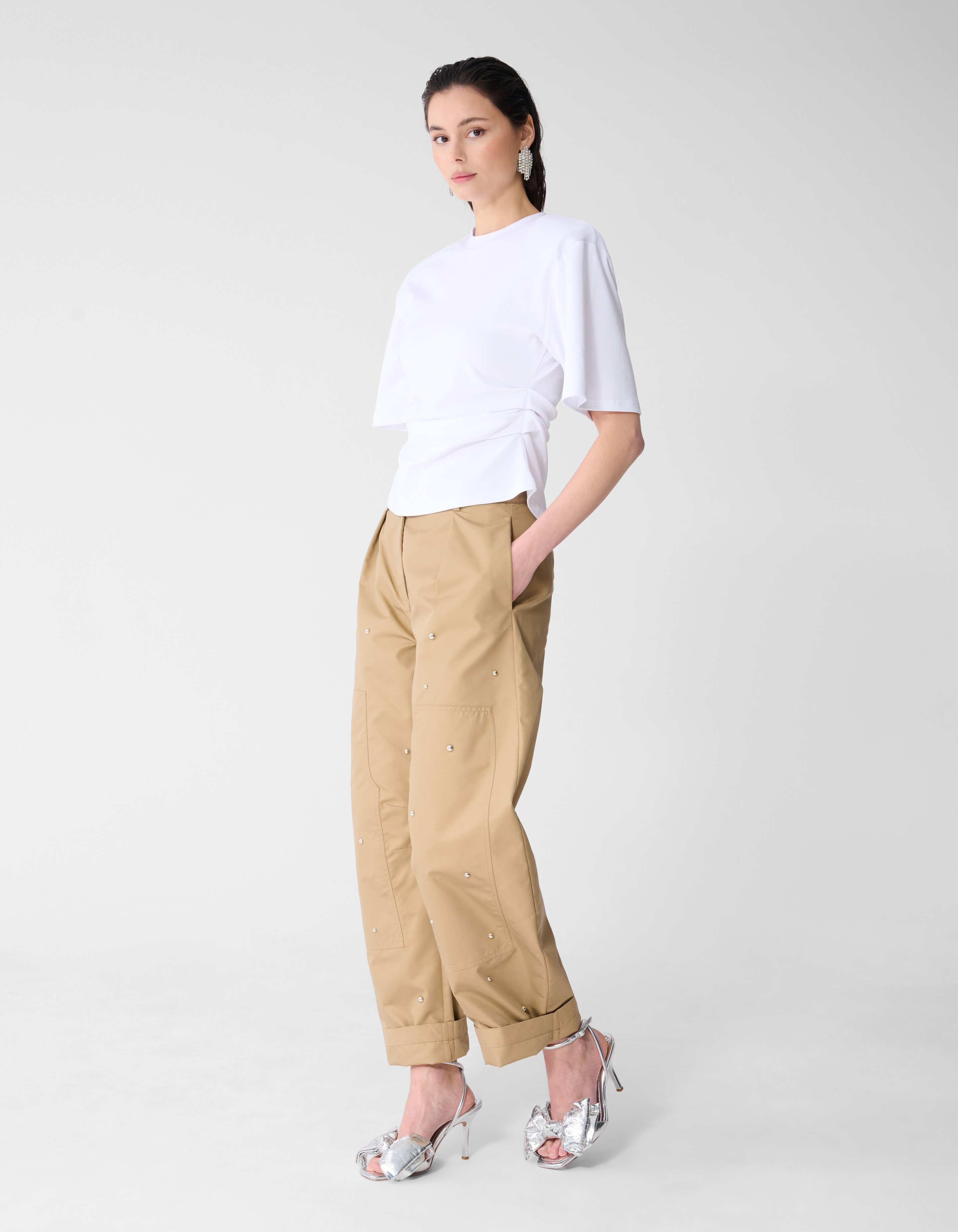 Tailliertes T-Shirt Wei&szlig; SHOEBY WOMEN