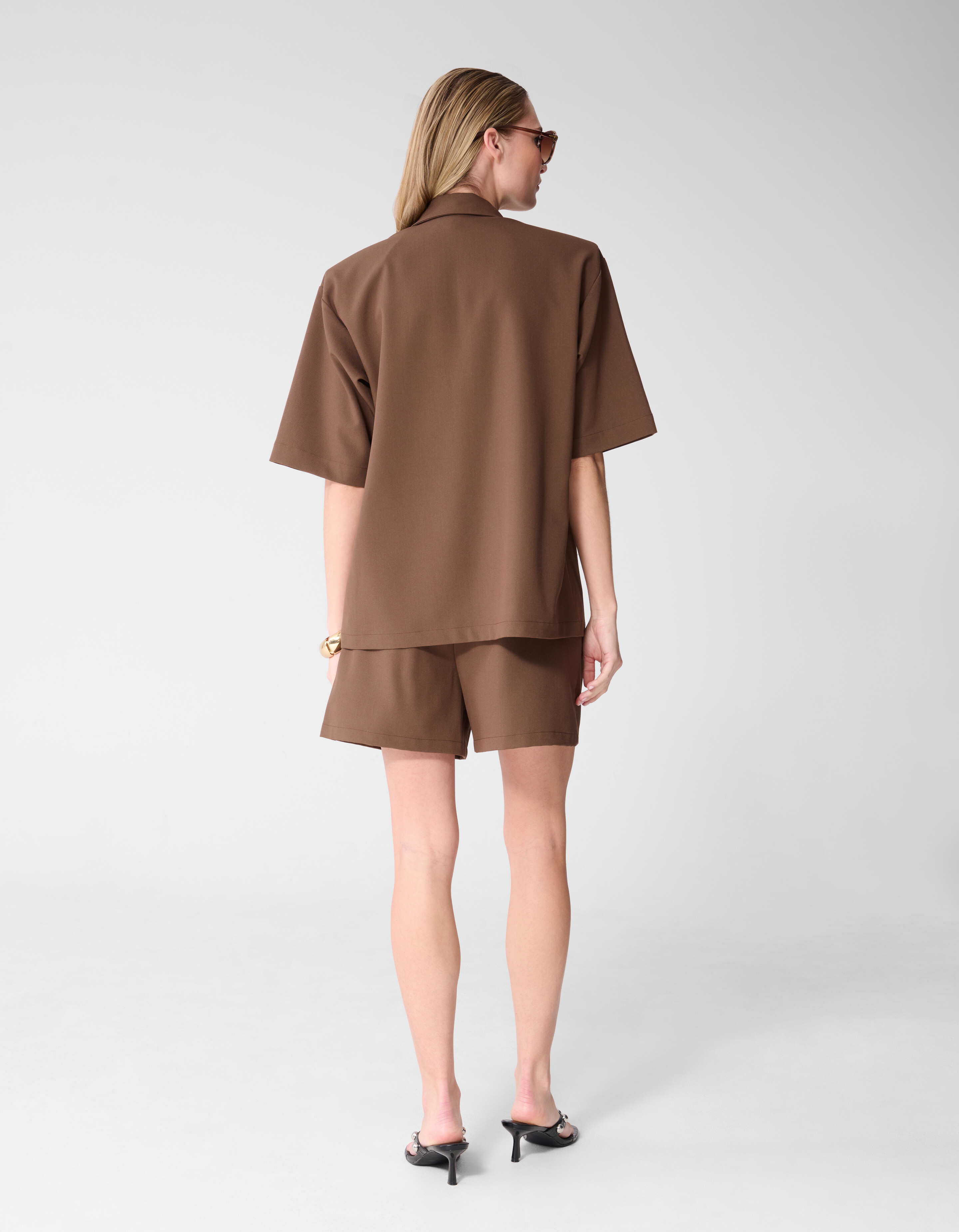 &Uuml;bergro&szlig;e Blazerbluse Braun von Fred SHOEBY WOMEN