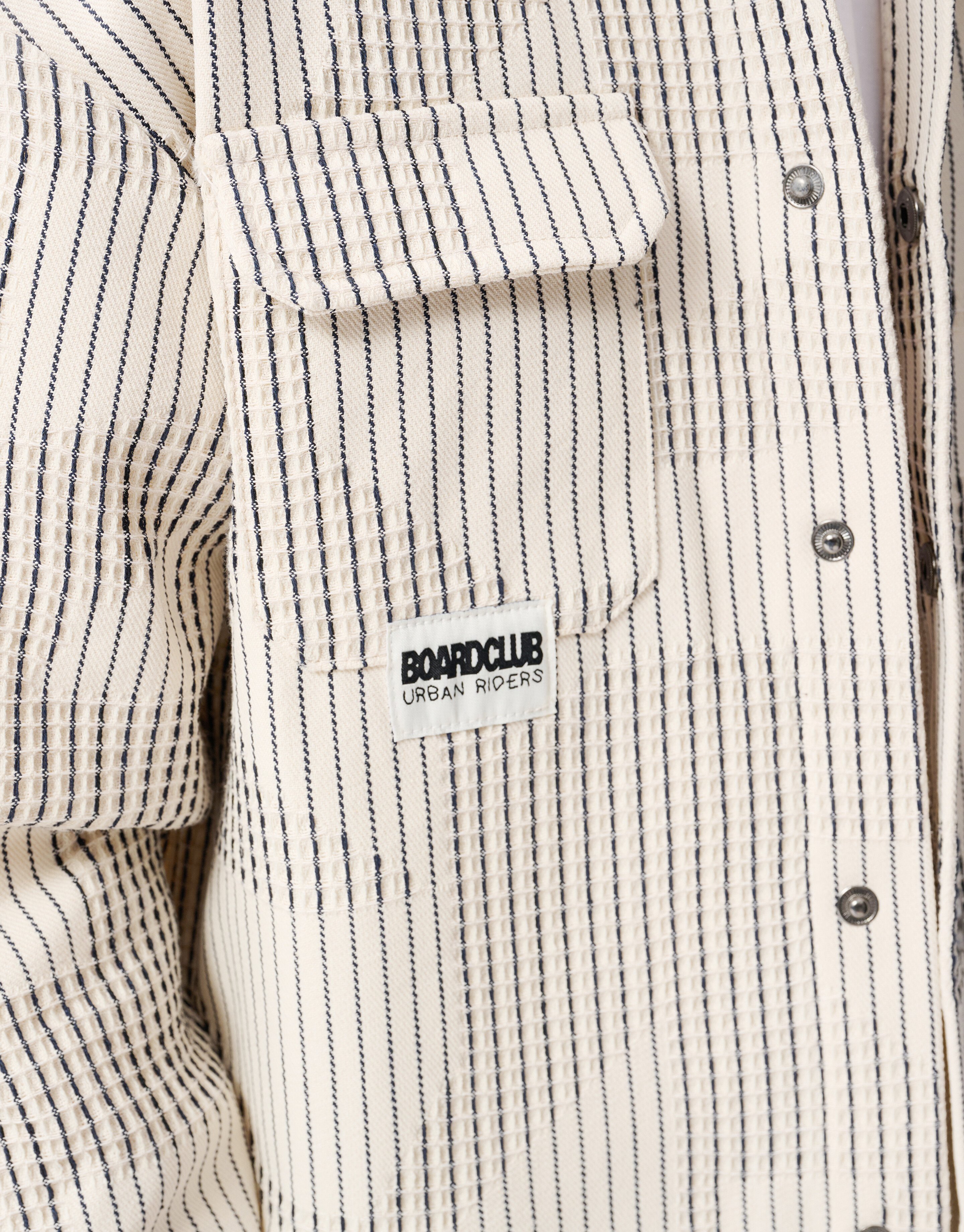 Waffle-Stripe-Overshirt Gebrochen Wei&szlig; SHOEBY BOYS