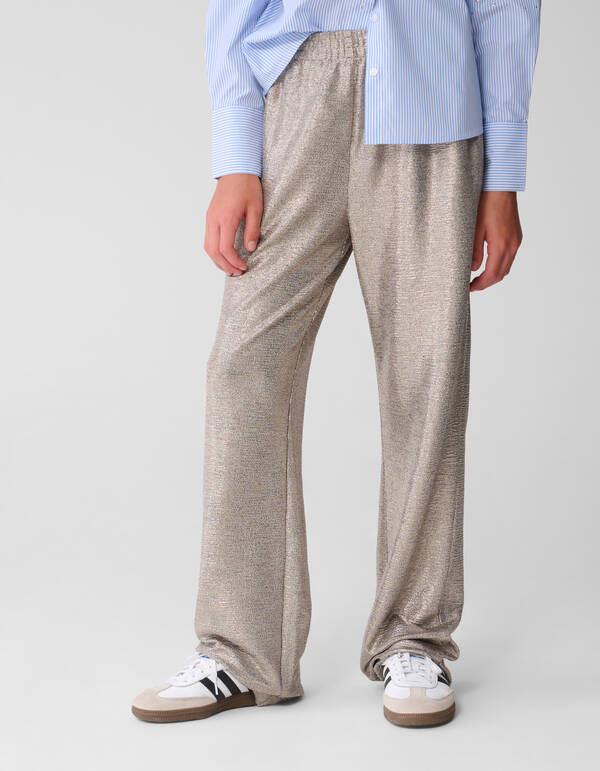 Metallische Hose mit weitem Bein Silber SHOEBY GIRLS