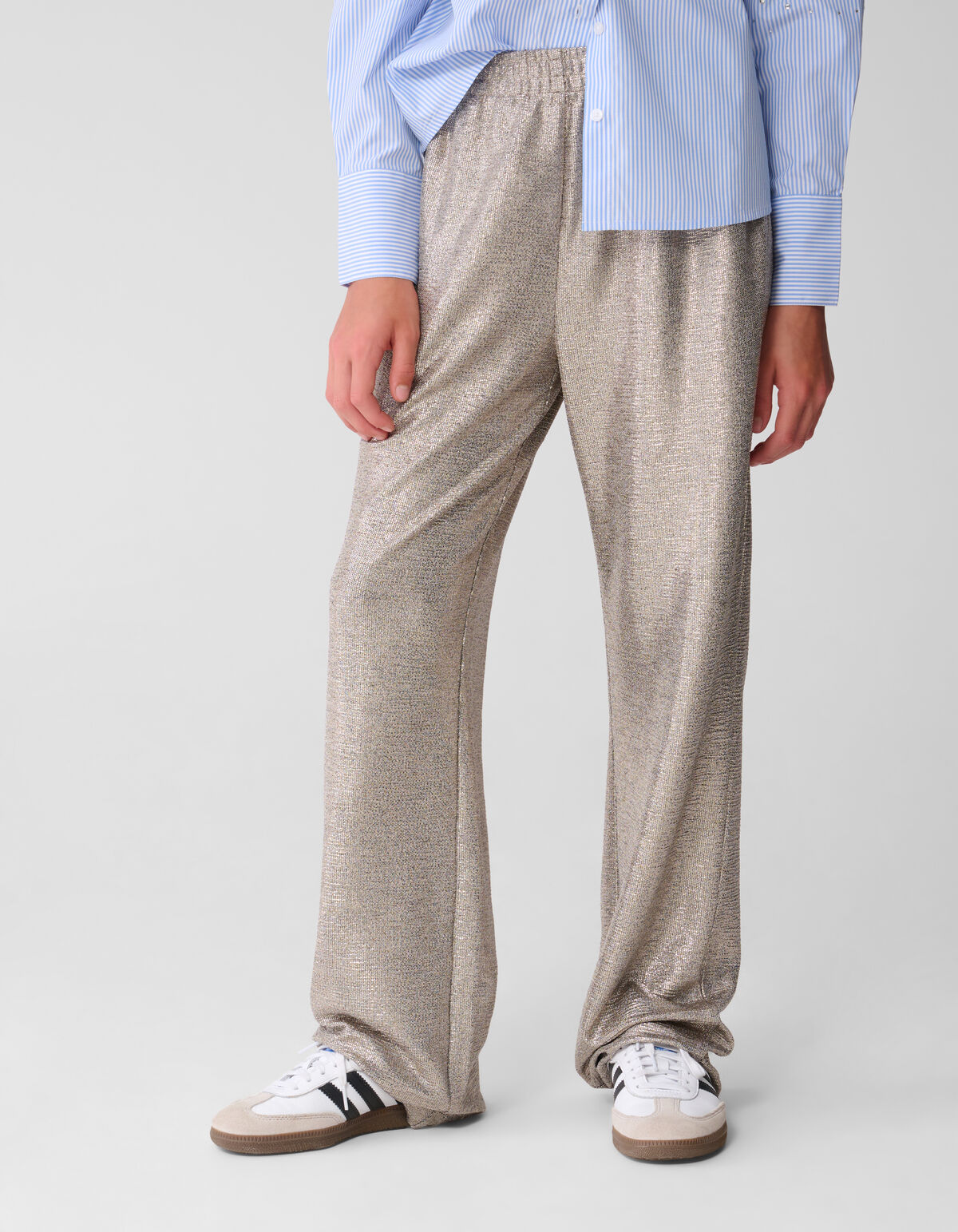 Metallische Hose mit weitem Bein Silber SHOEBY GIRLS