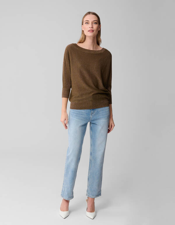 Glitzer Fledermaus Pullover Braun SHOEBY WOMEN