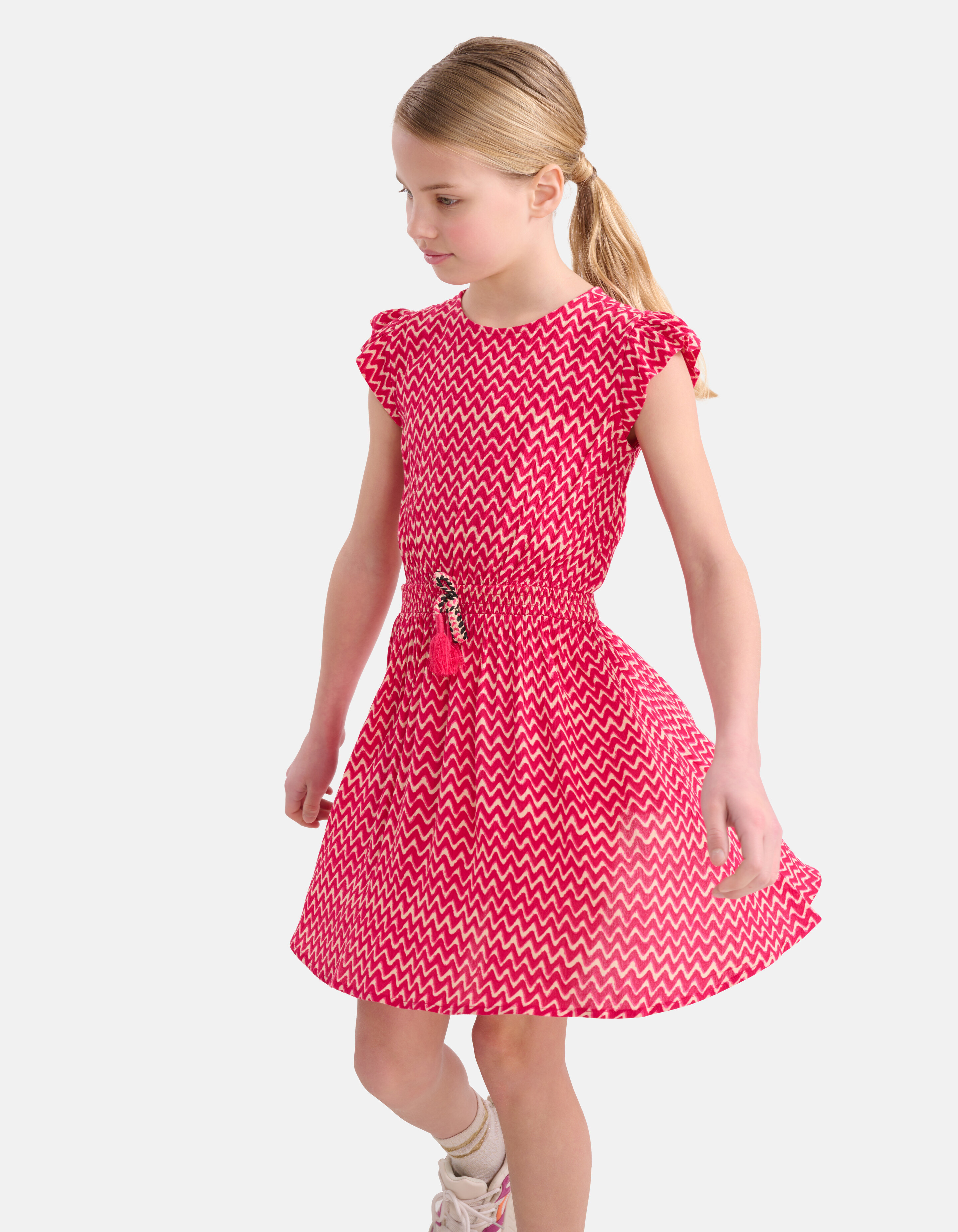 Printed Crinkle Jurk Roze SHOEBY GIRLS