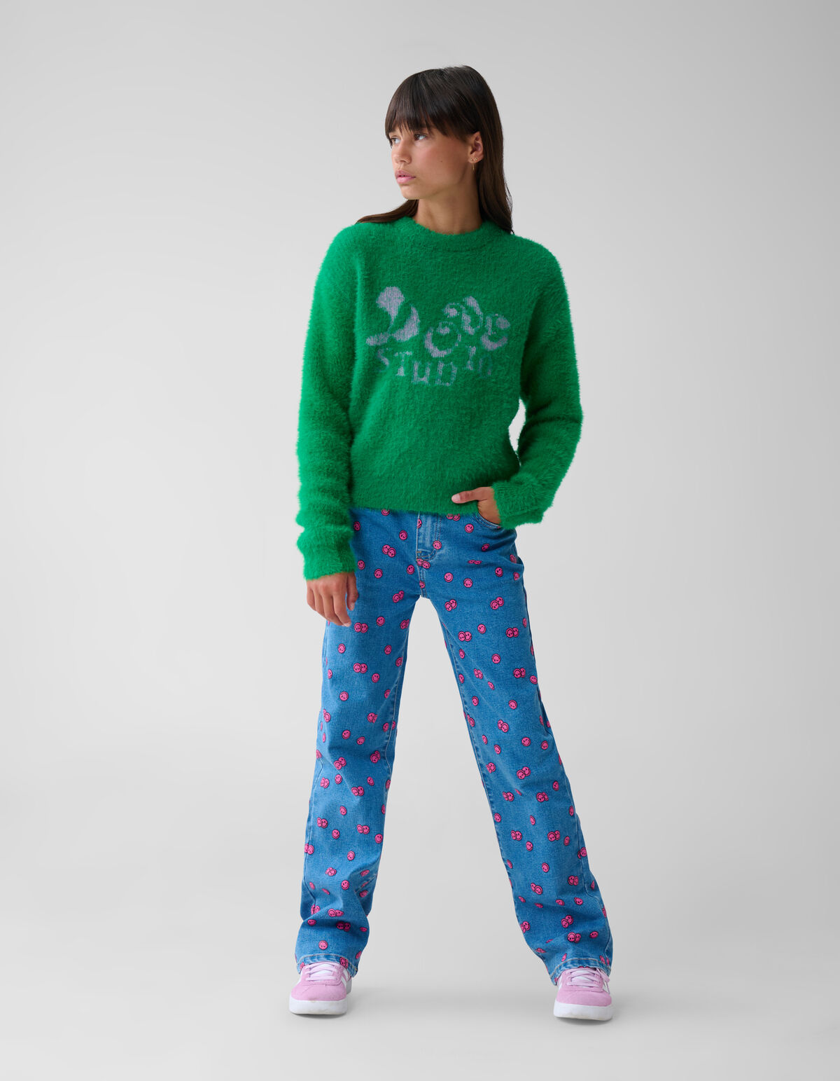 Haariger Strickpullover Grün SHOEBY GIRLS