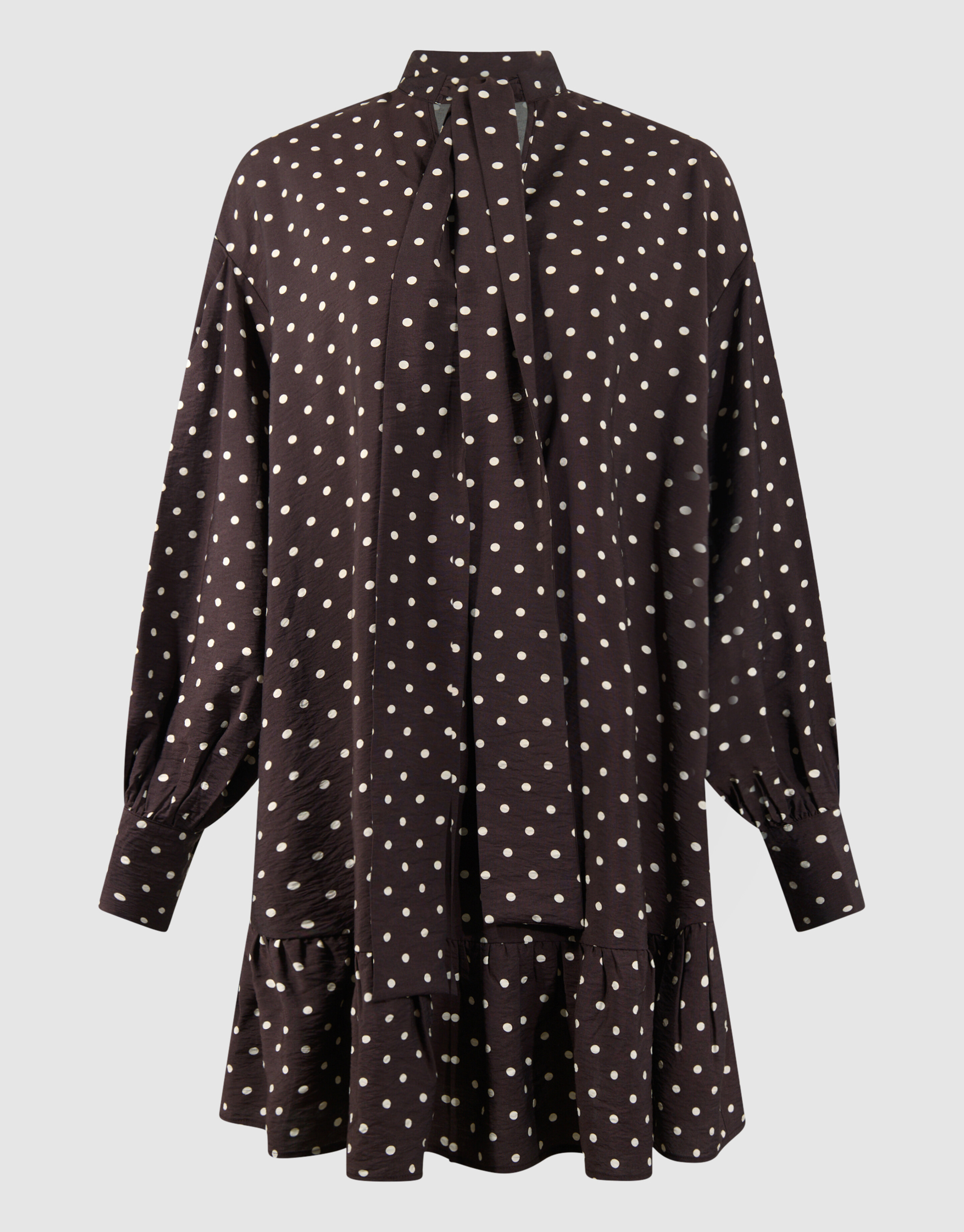 Gepunktetes Minikleid Dunkelbraun SHOEBY WOMEN