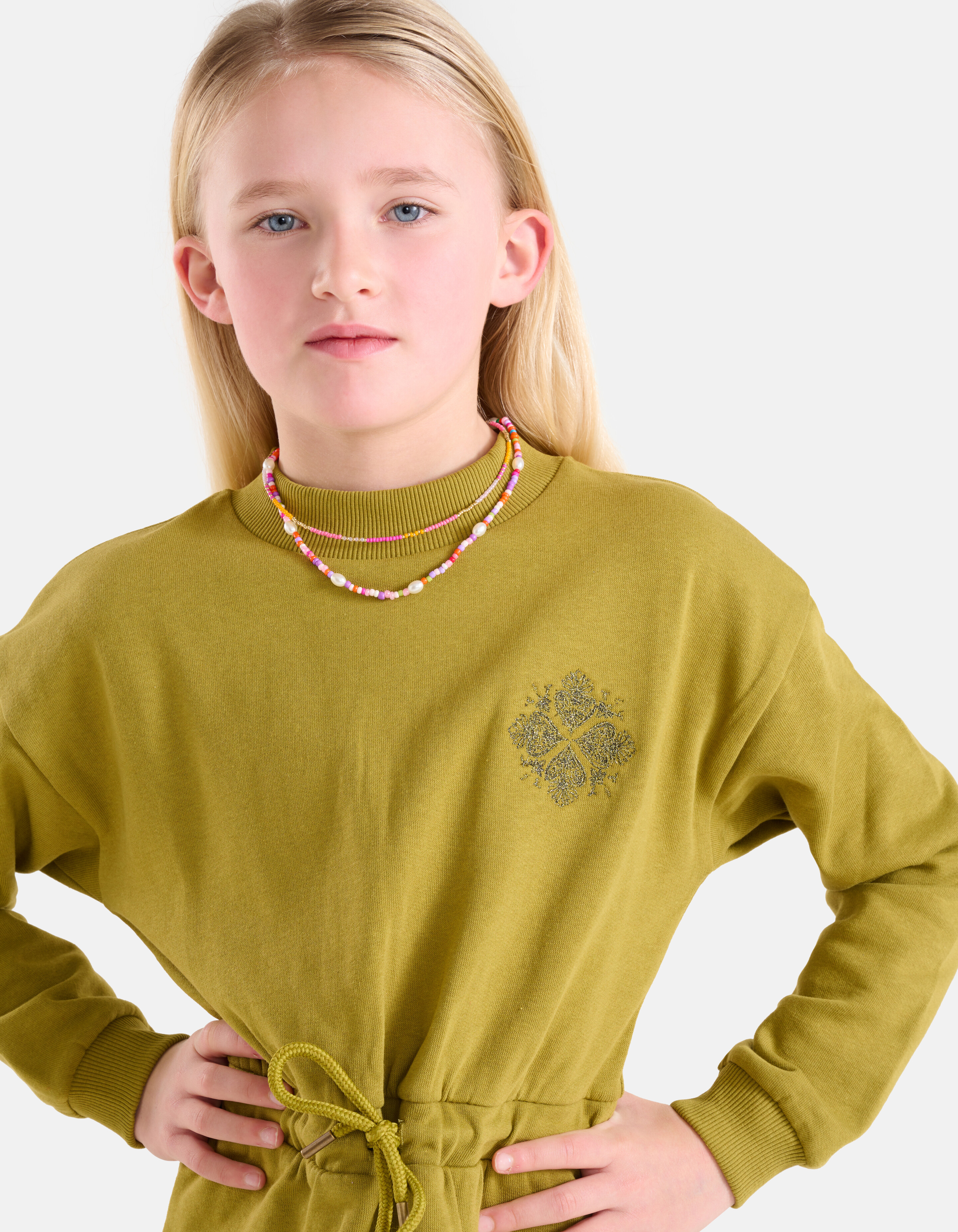 Besticktes Pulloverkleid Grün SHOEBY GIRLS