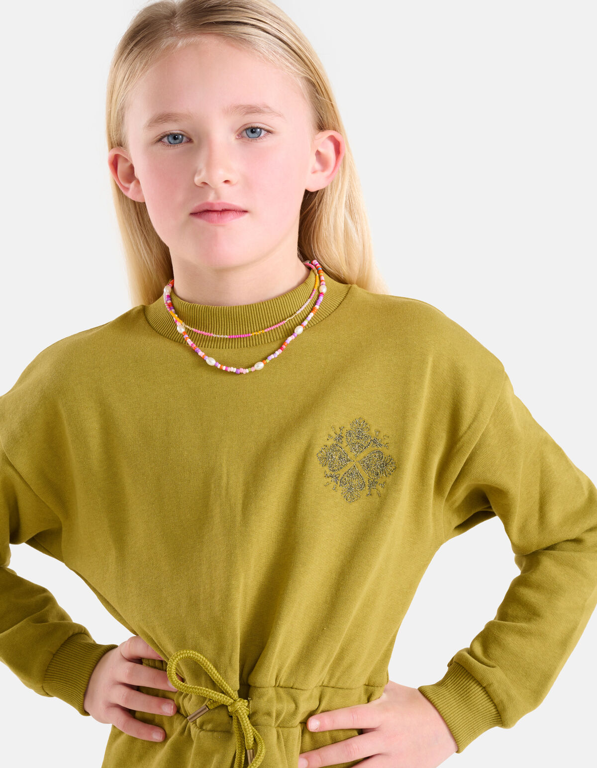 Besticktes Pulloverkleid Grün SHOEBY GIRLS