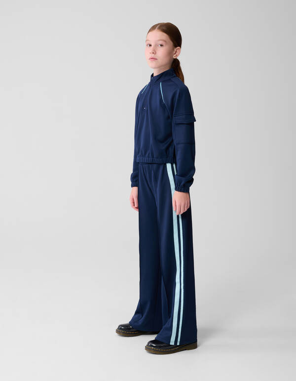 Sportliche Wide Leg Hose Dunkelblau SHOEBY GIRLS