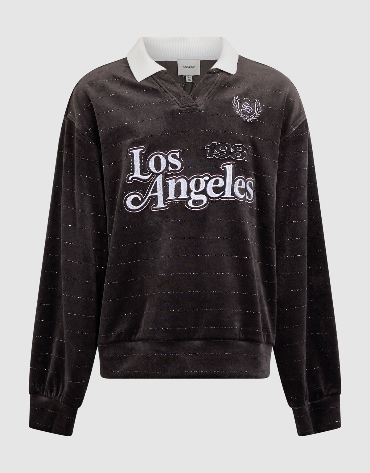 Velvet Sporty Longsleeve-Top Dunkelbraun SHOEBY GIRLS