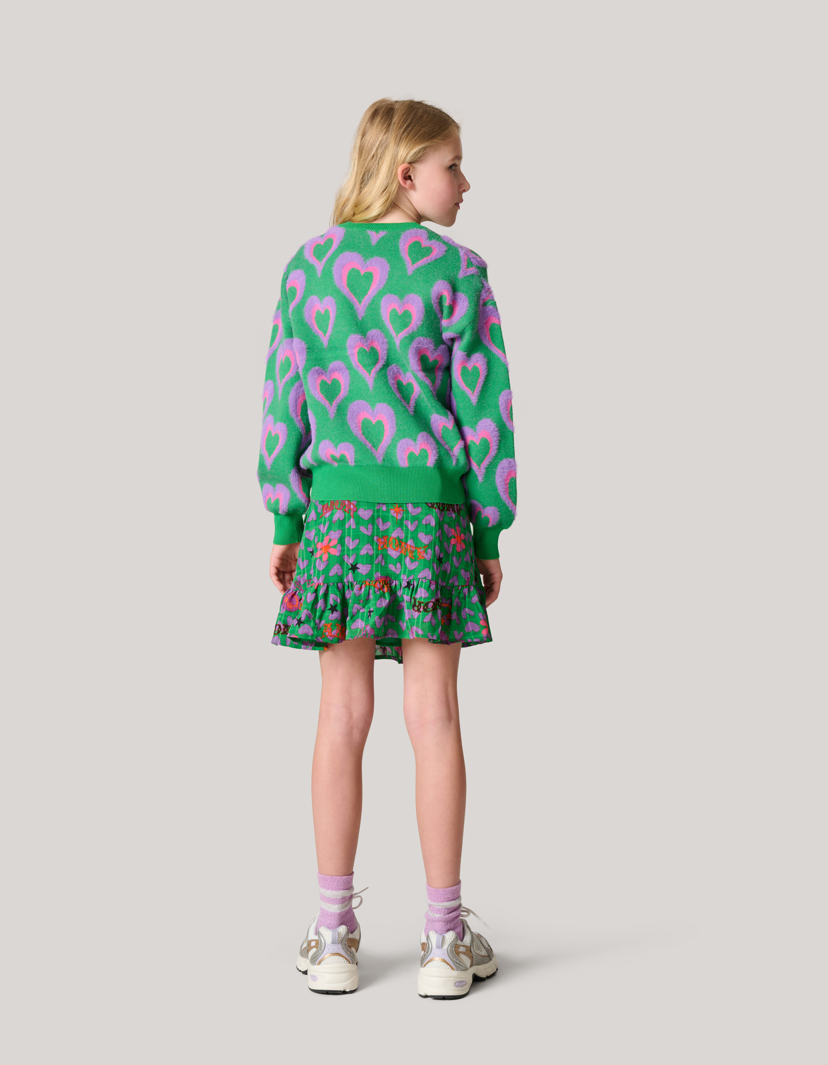 Bedruckte Strickjacke Grün SHOEBY GIRLS