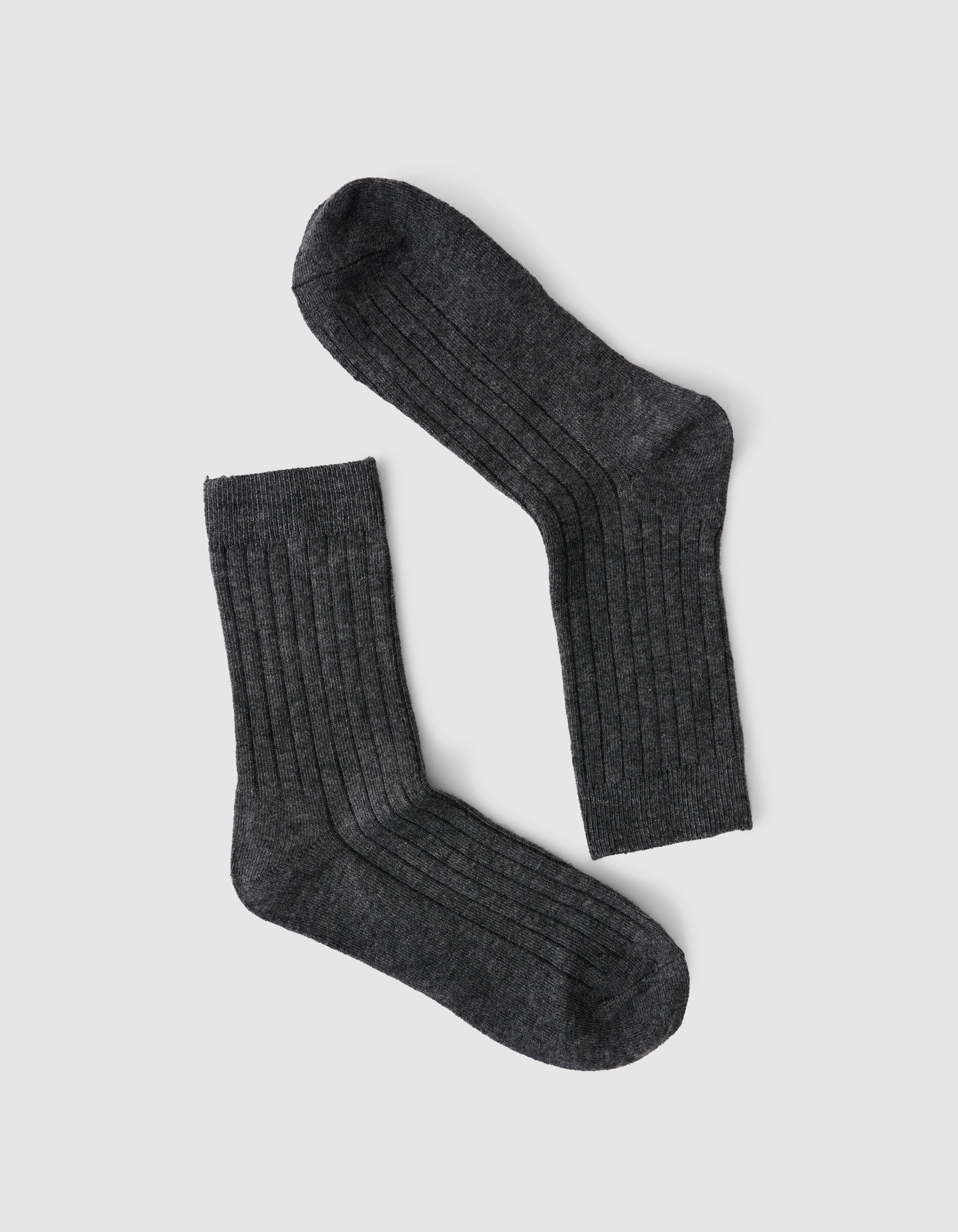 Gerippte Socke Dunkelgrau SHOEBY ACCESSOIRES