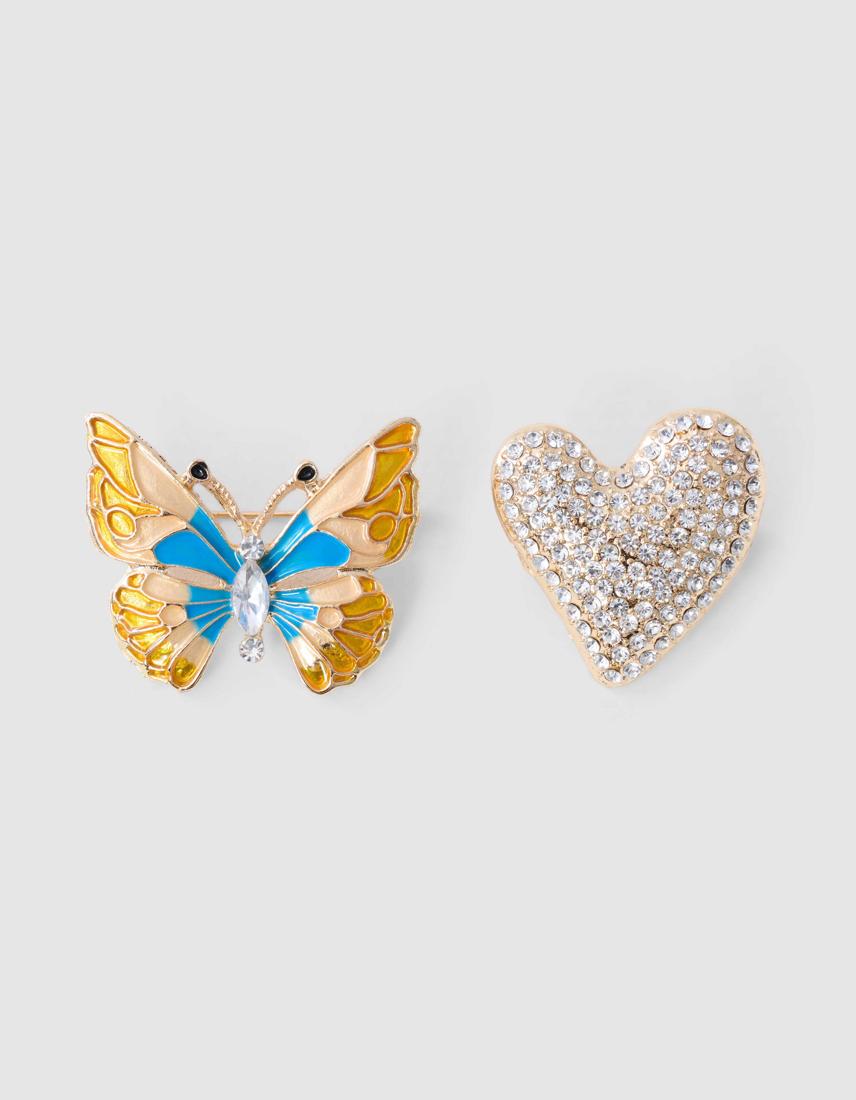 Strass Schmetterling Brosche Set Blau SHOEBY ACCESSOIRES