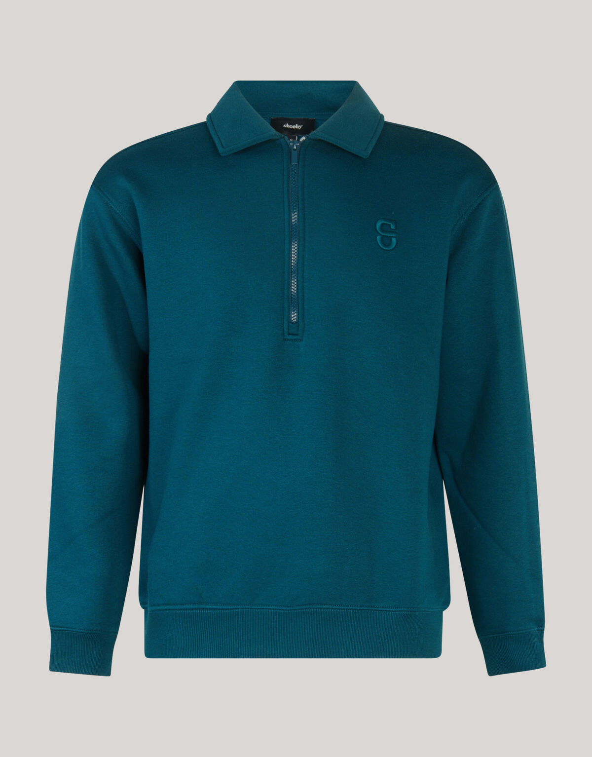 Zip Badge Pullover Dunkelgrün SHOEBY MEN
