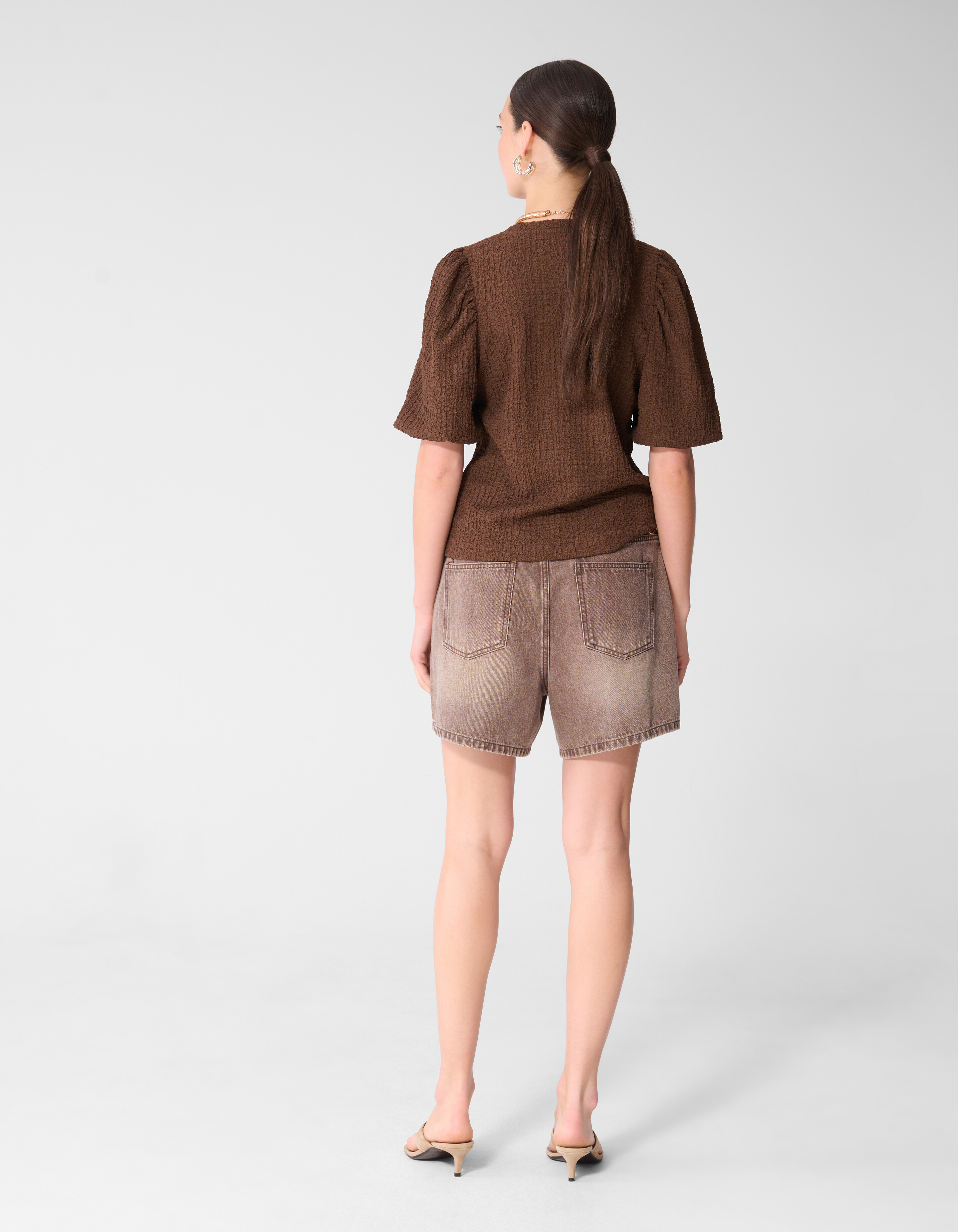 Knitter-Top Ballon Braun SHOEBY WOMEN
