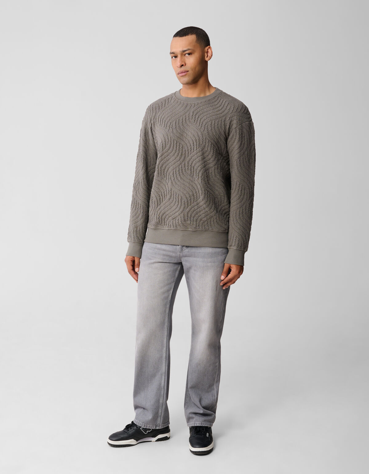 Pullover mit Wellenstruktur Grün SHOEBY MEN