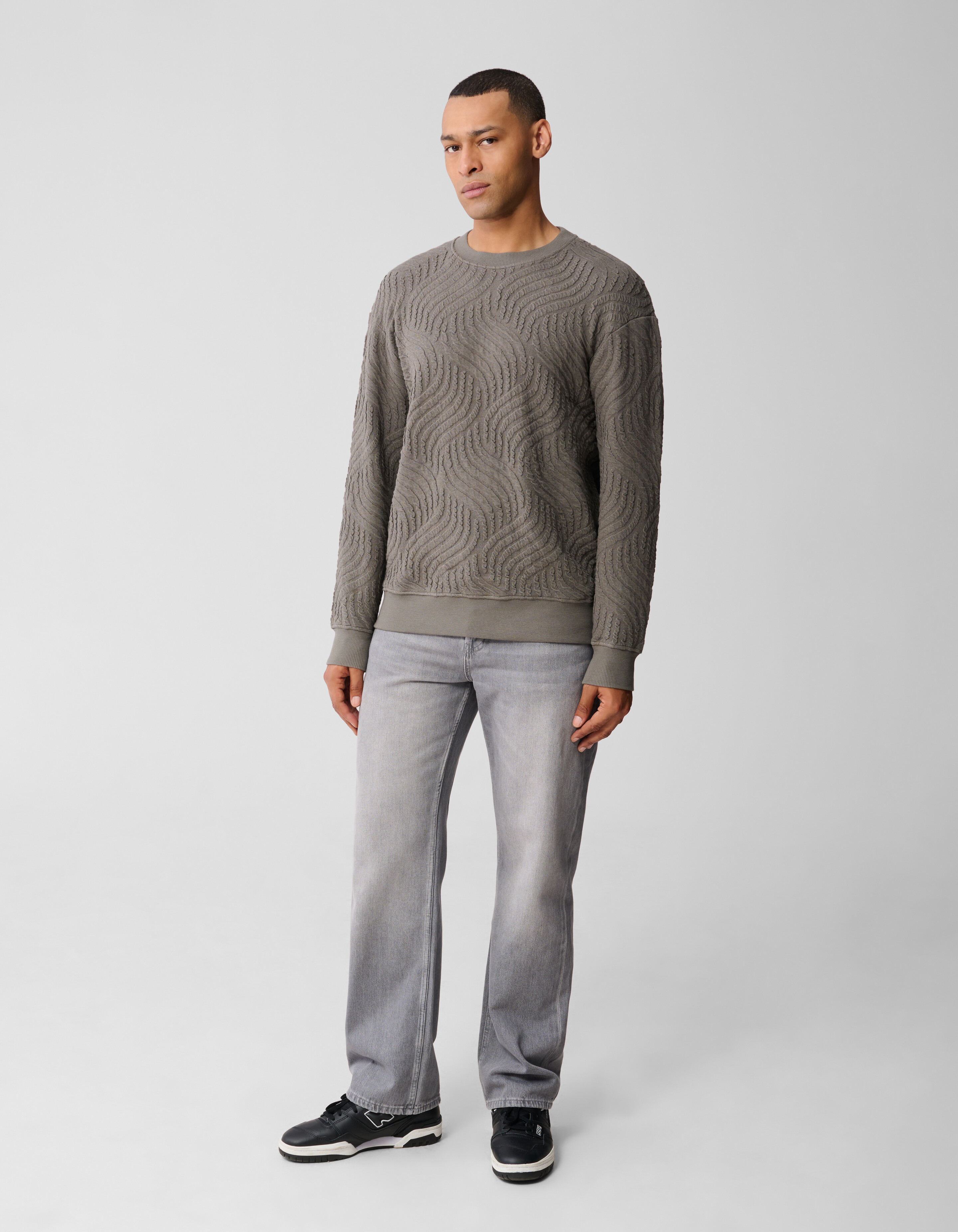 Pullover mit Wellenstruktur Grün SHOEBY MEN