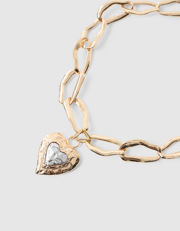 Hammered Heart Kette Gold SHOEBY ACCESSOIRES