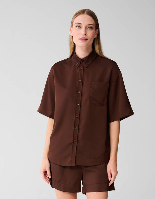 Bluse in Übergröße Dunkelbraun SHOEBY WOMEN