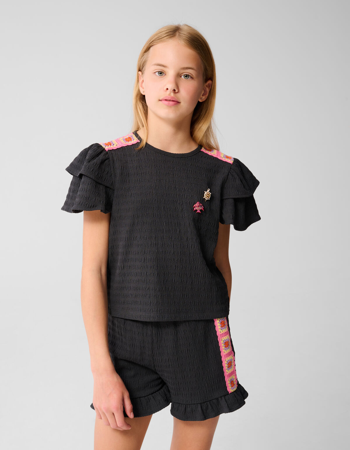 Crinkle Top Dunkelgrau SHOEBY GIRLS