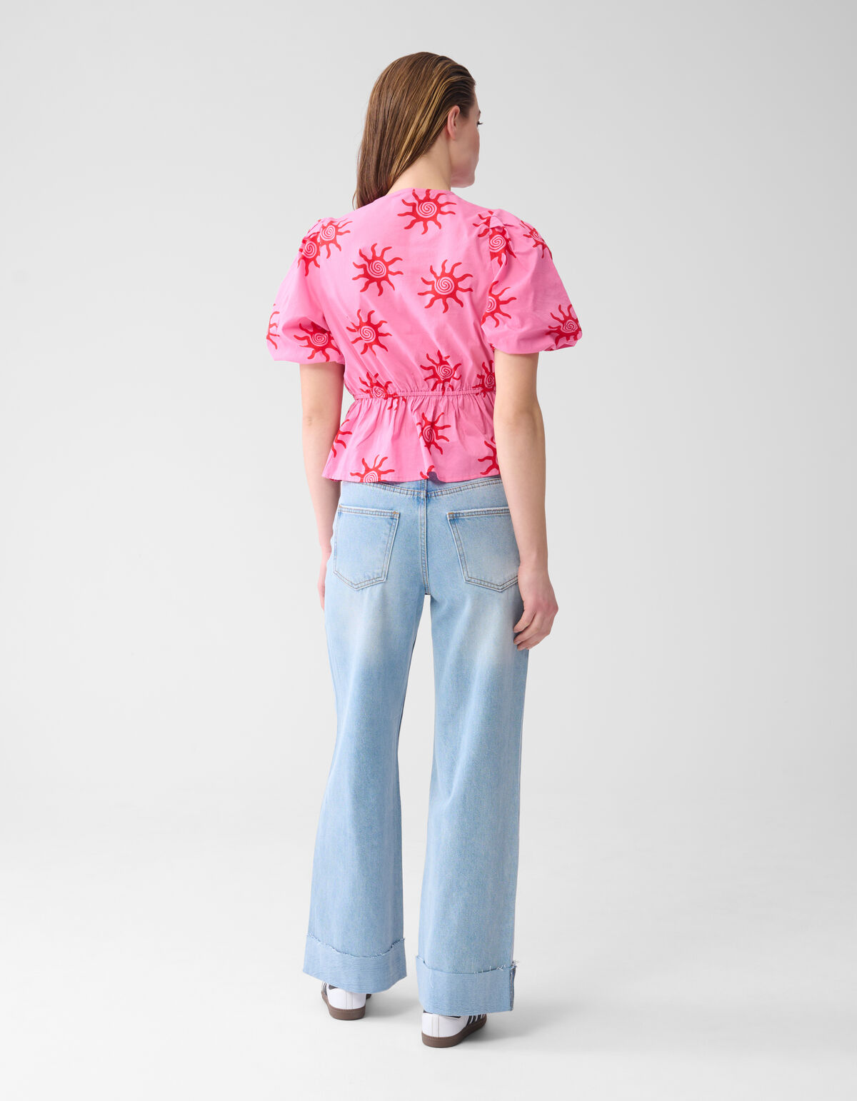 Turn Up Jeans mit weitem Bein, Mediumstone SHOEBY WOMEN