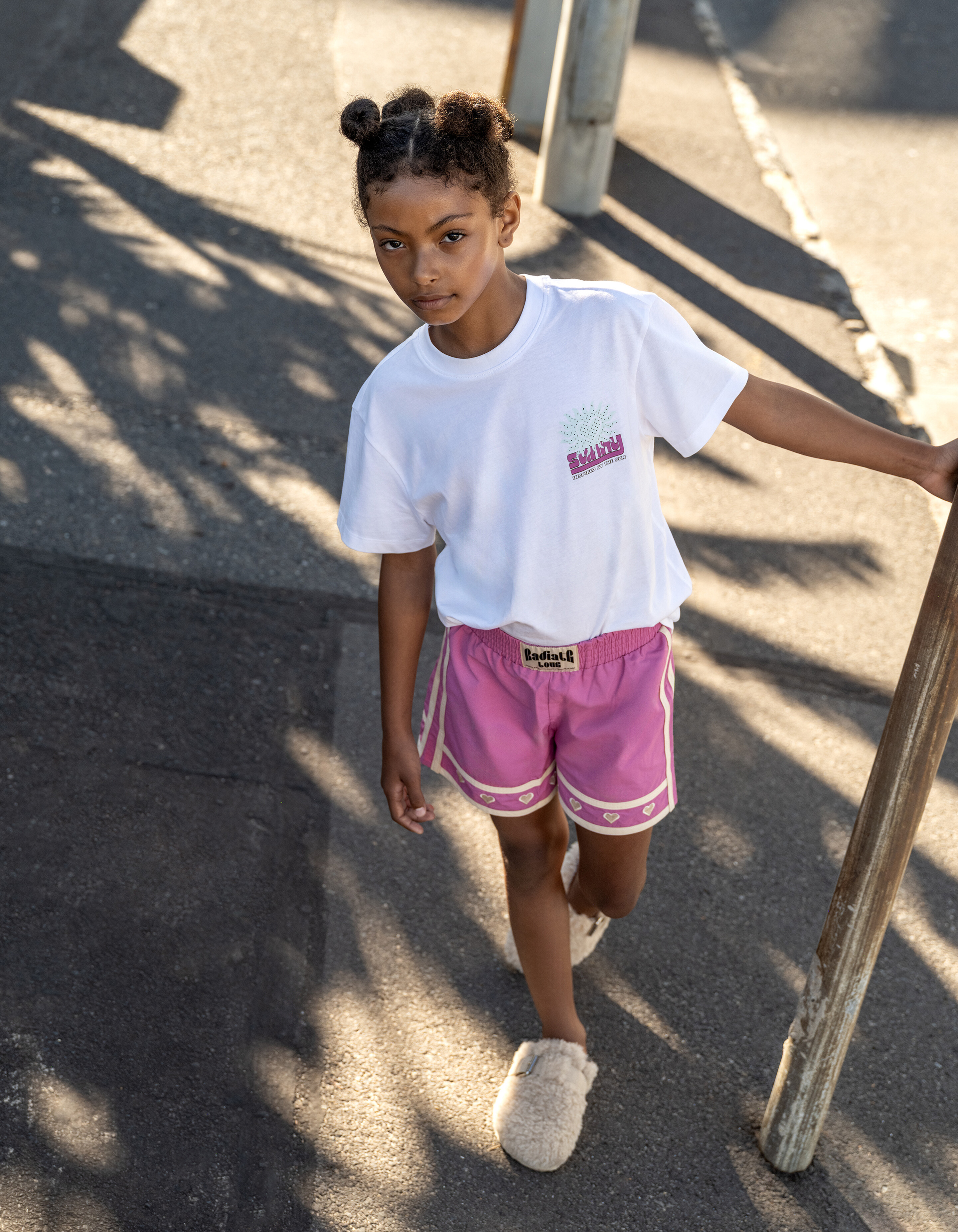 Sun Artwork T-Shirt Wei&szlig; SHOEBY GIRLS