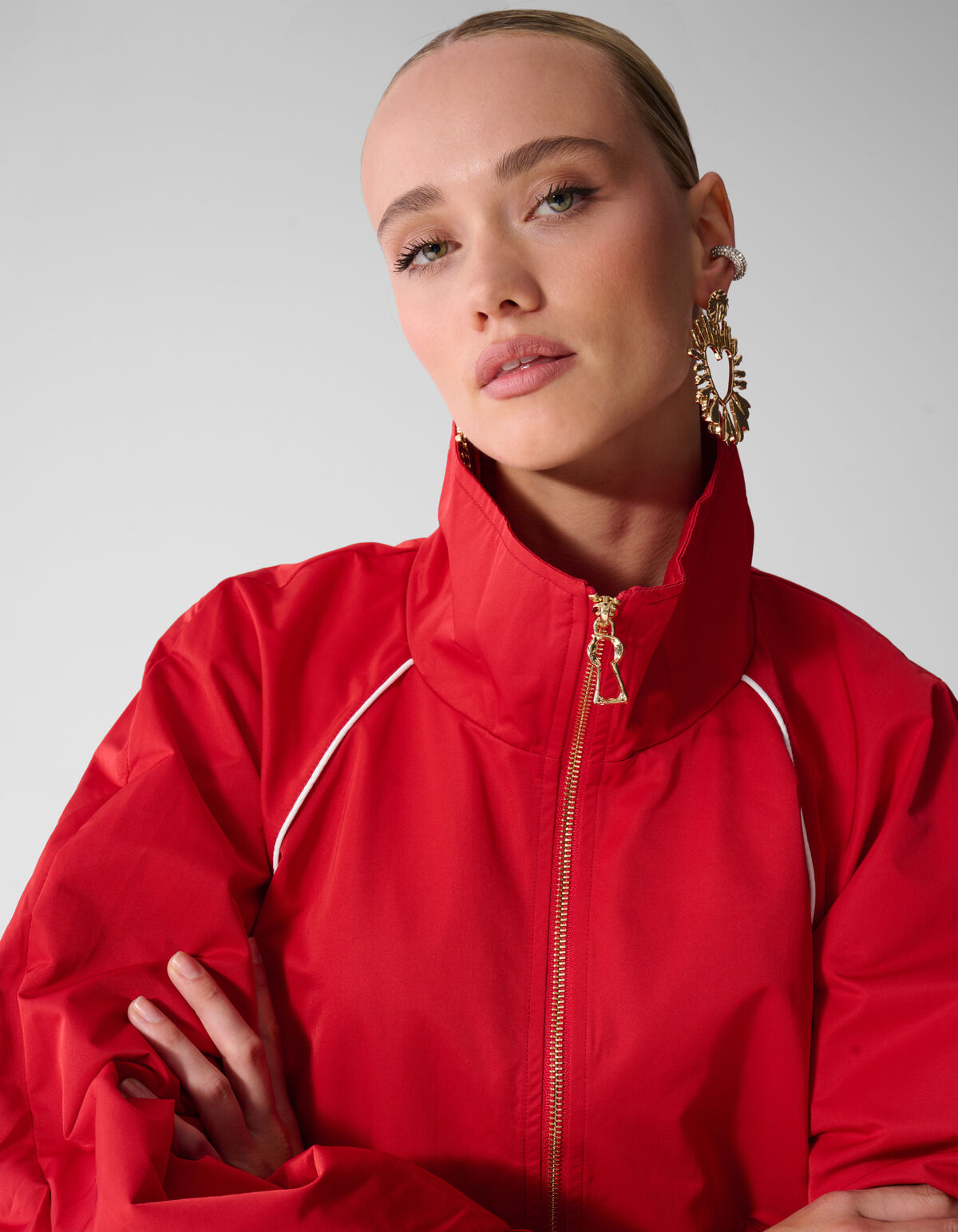 Sporty Piping Track Jacke Rot SHOEBY WOMEN