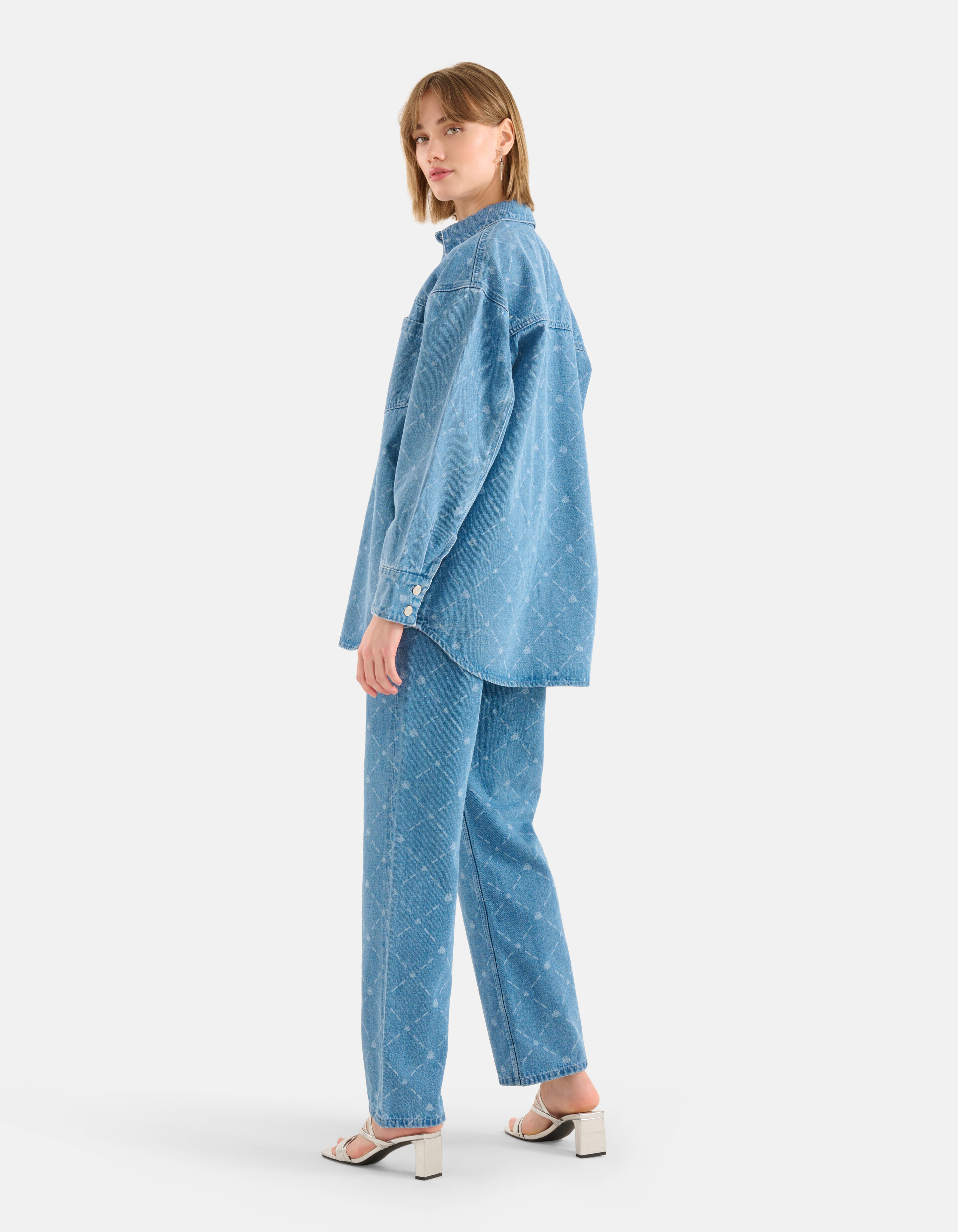 Bedruckte Denim-Bluse Blau SHOEBY WOMEN