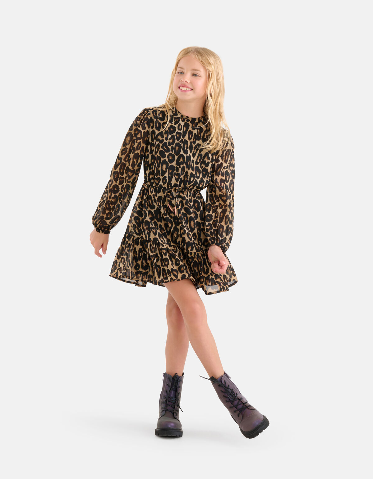Leopard Print Kleid Braun SHOEBY GIRLS