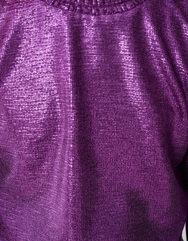 Metallic Langarmtop Schwarz Rosa/Violett SHOEBY GIRLS