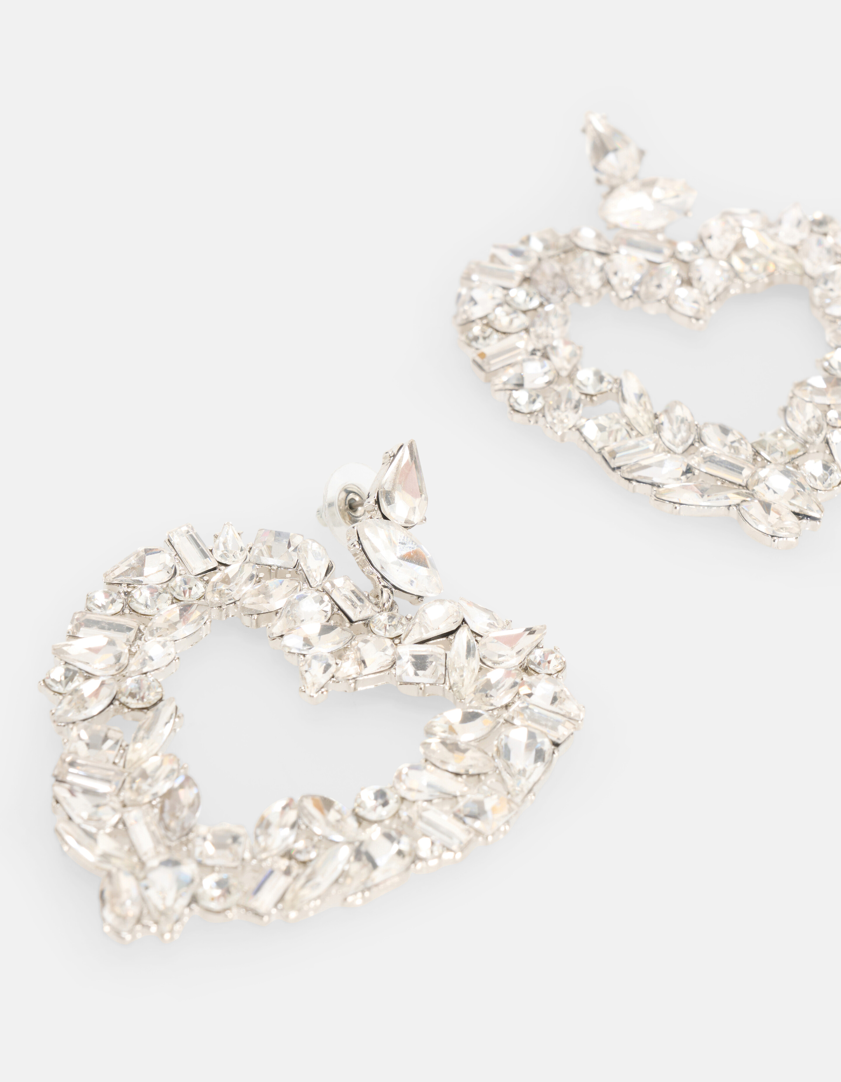 Herz-Ohrringe mit Strasssteinen Silber SHOEBY ACCESSOIRES