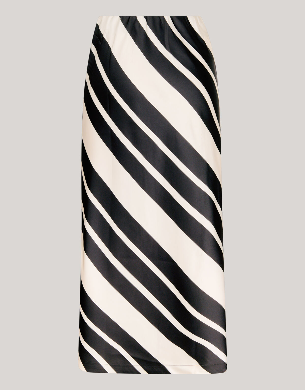 Gestreepte Satijnen Midi Rok Zwart/Wit SHOEBY WOMEN