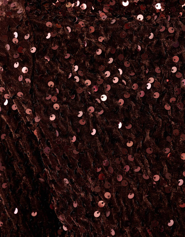 Paillettenoberteil mit ausgestellten Ärmeln, braun SHOEBY WOMEN