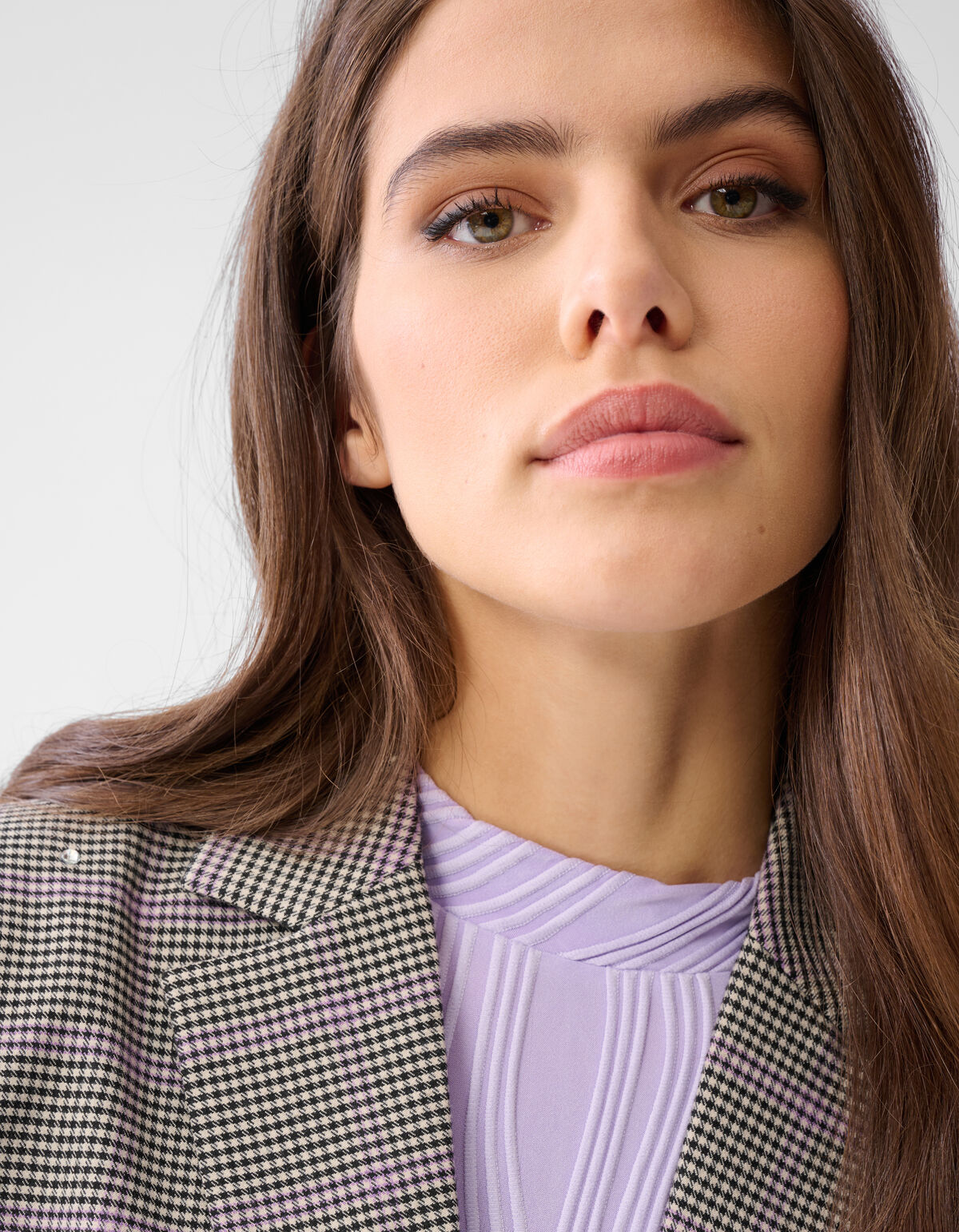 Karierter Blazer mit Strass Grau SHOEBY WOMEN