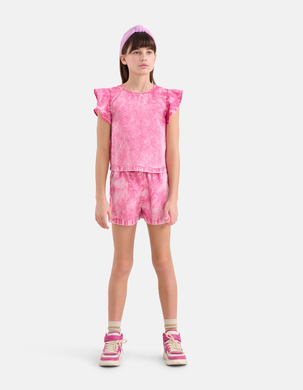 Washed Tencel Top Roze SHOEBY GIRLS