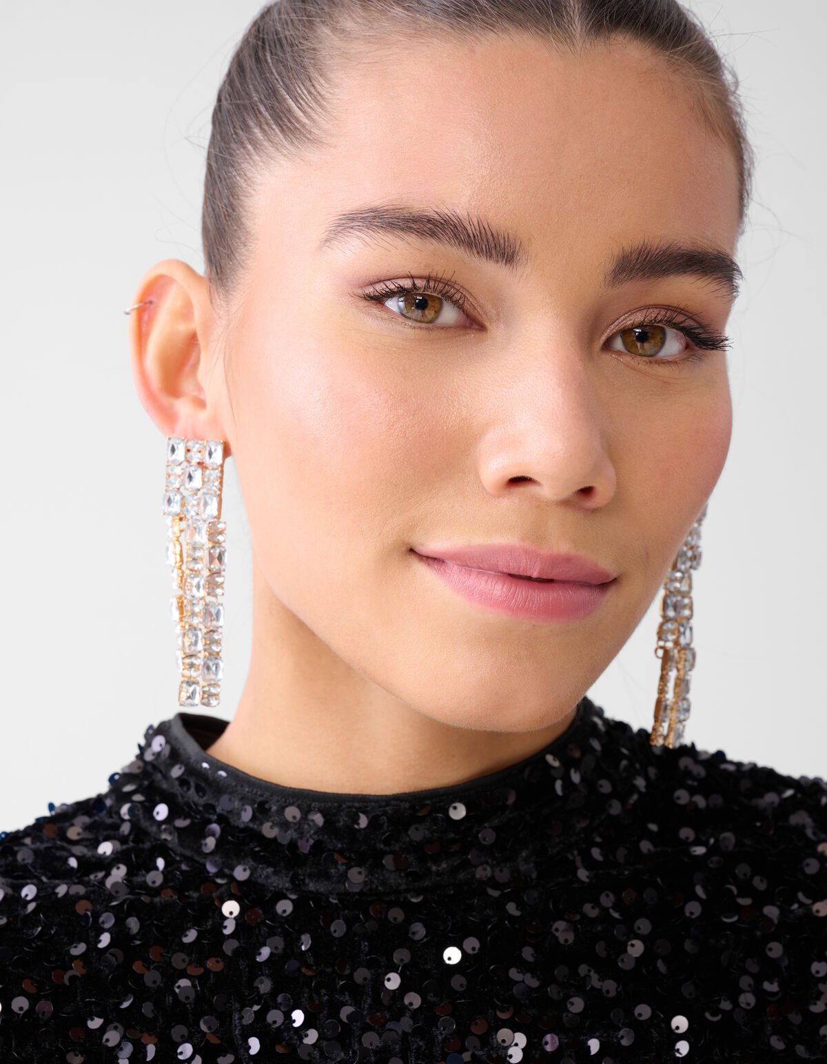 Straight Strass Oorbellen Goud SHOEBY ACCESSOIRES