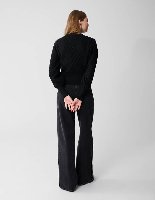 Schwarzer Glitzer-Strickpullover SHOEBY WOMEN