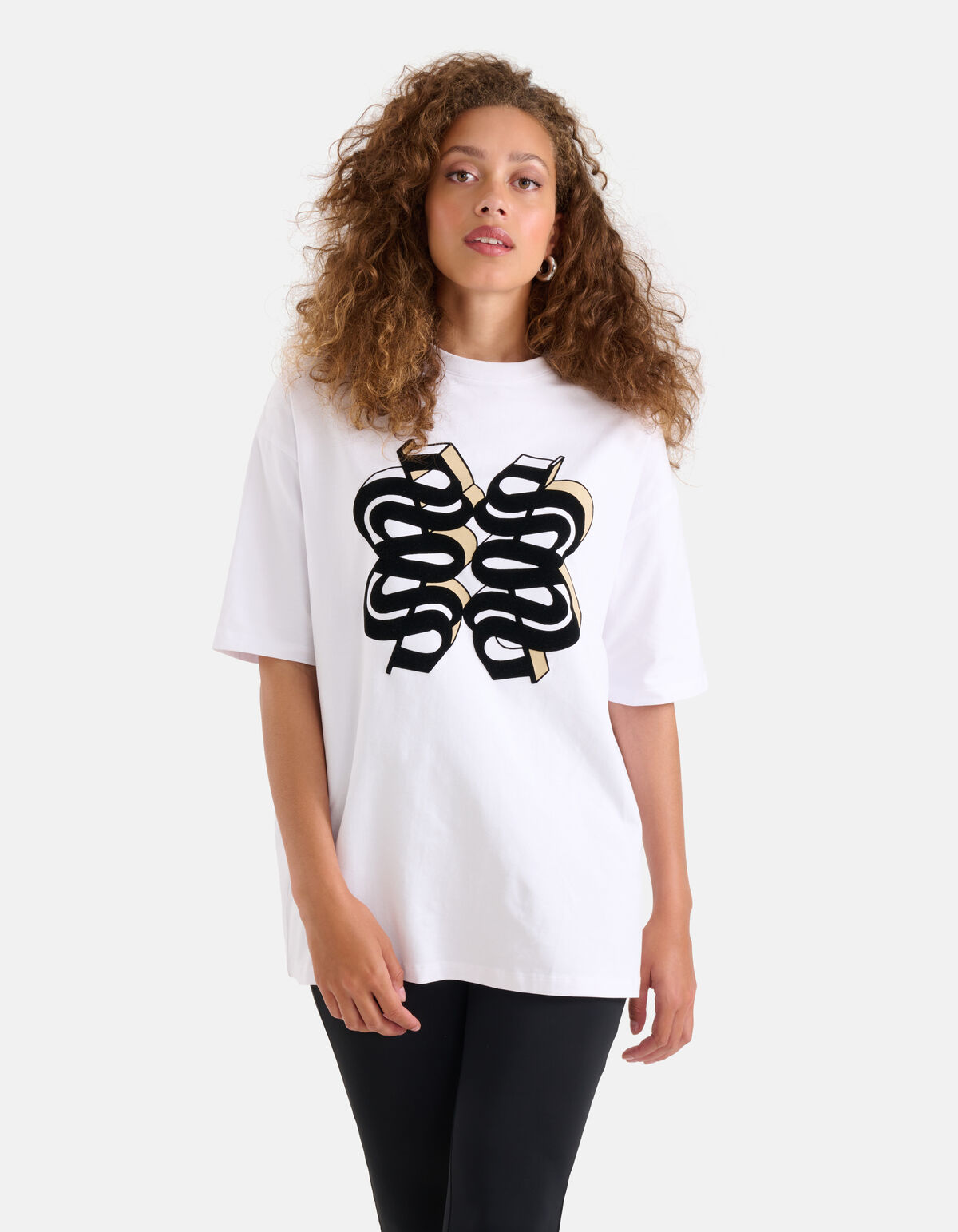 Samt Kunstwerk T-shirt Weiß SHOEBY WOMEN