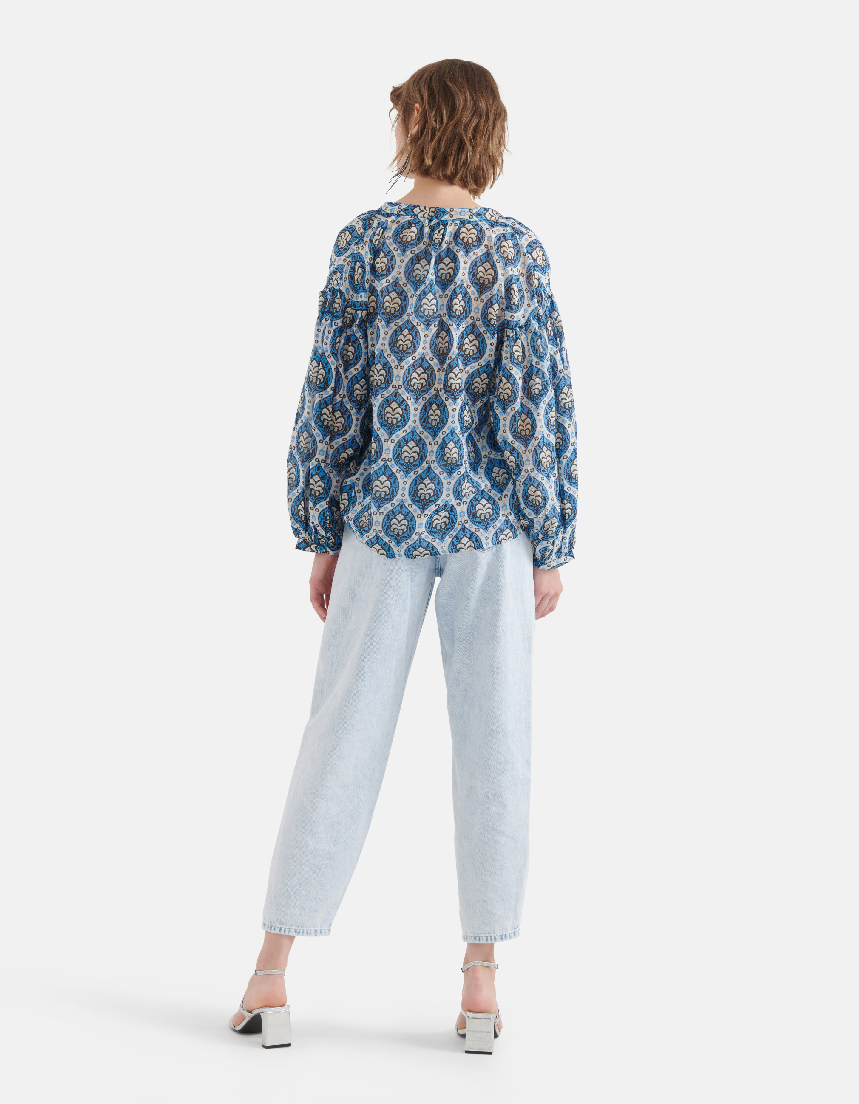 Bedruckte Voile-Bluse Blau SHOEBY WOMEN
