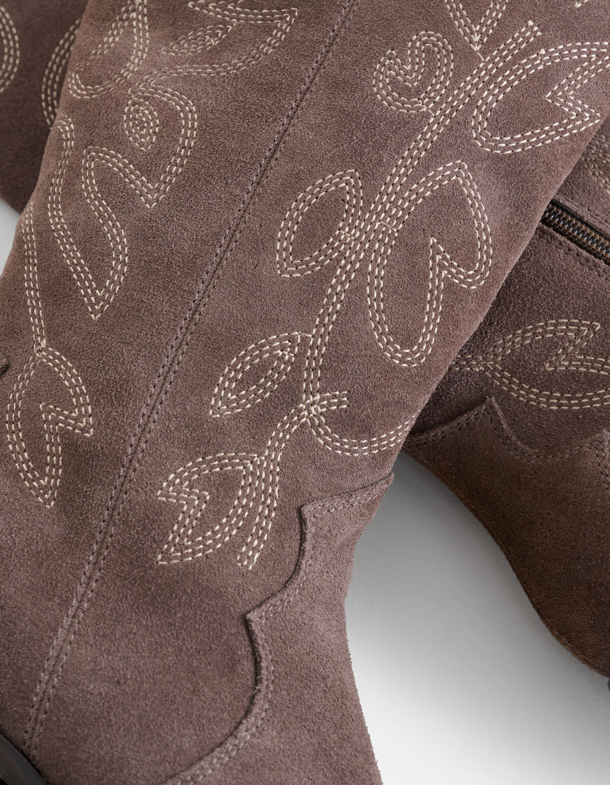 Wildleder-Westernstiefel Taupe SHOEBY SHOES