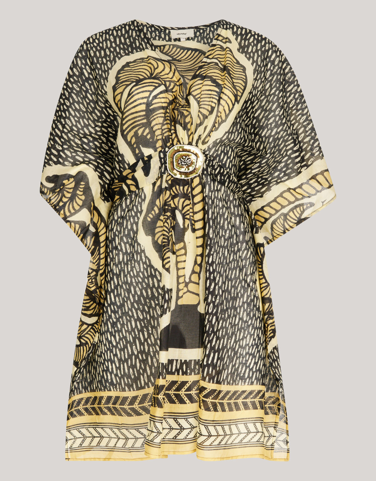 Bedruckter Strandkaftan Beige SHOEBY WOMEN